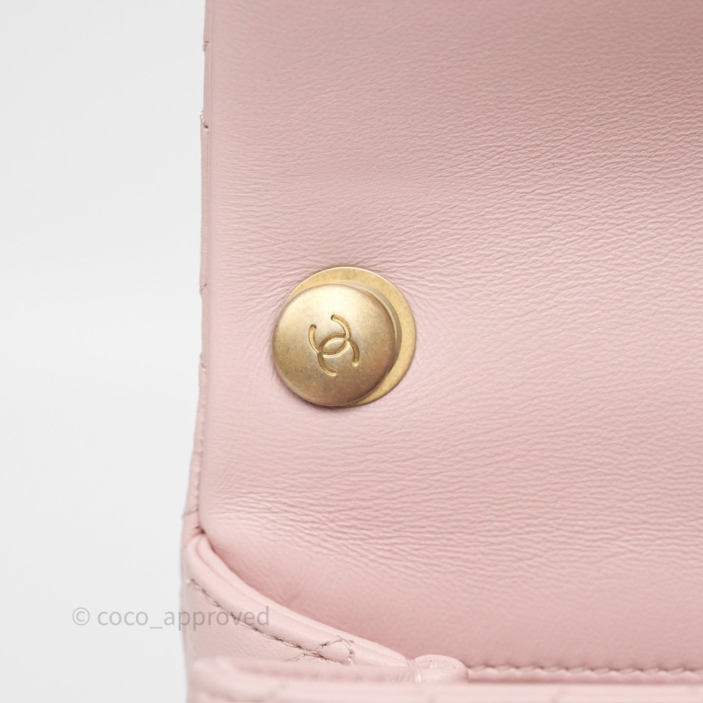 Chanel Quilted Mini Square Flap with Camellia Adjustable Chain Pink Clair Lambskin