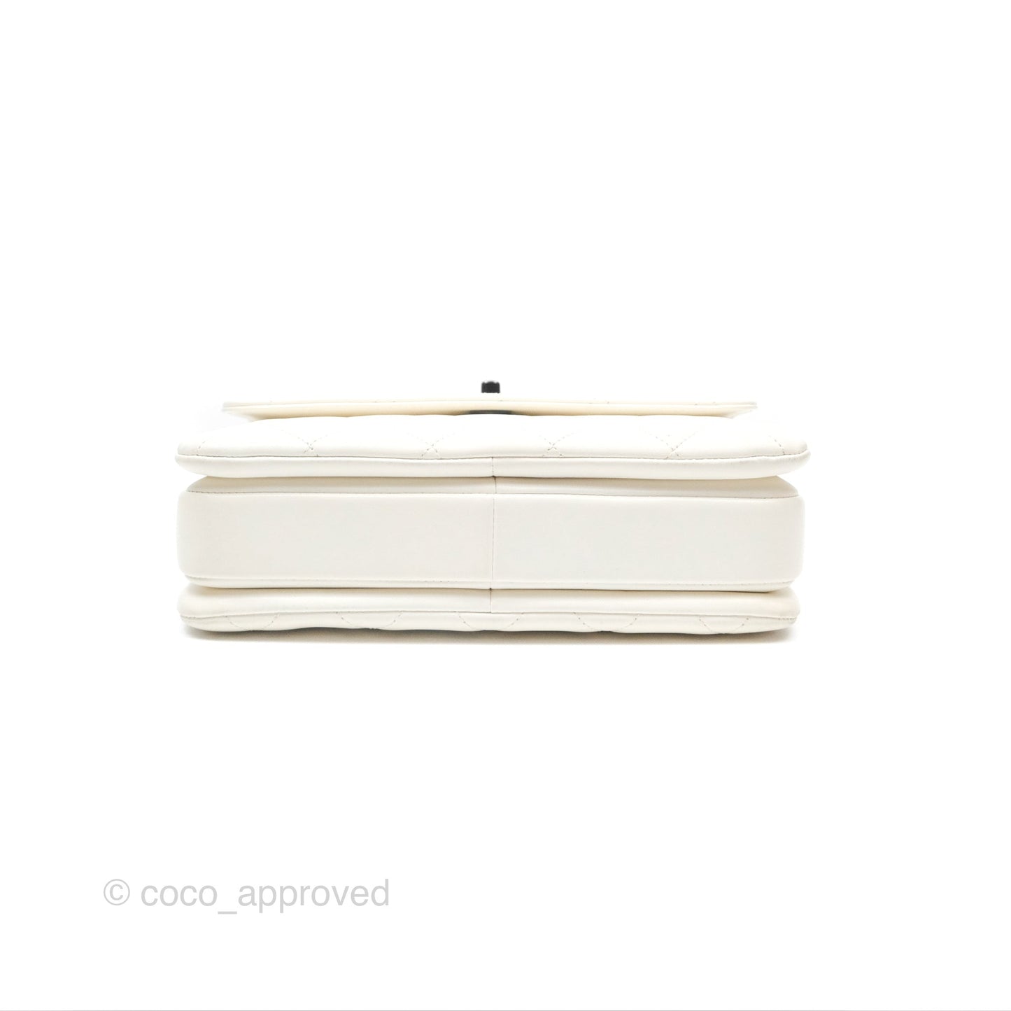 Chanel Trendy CC Small White Lambskin Black Hardware