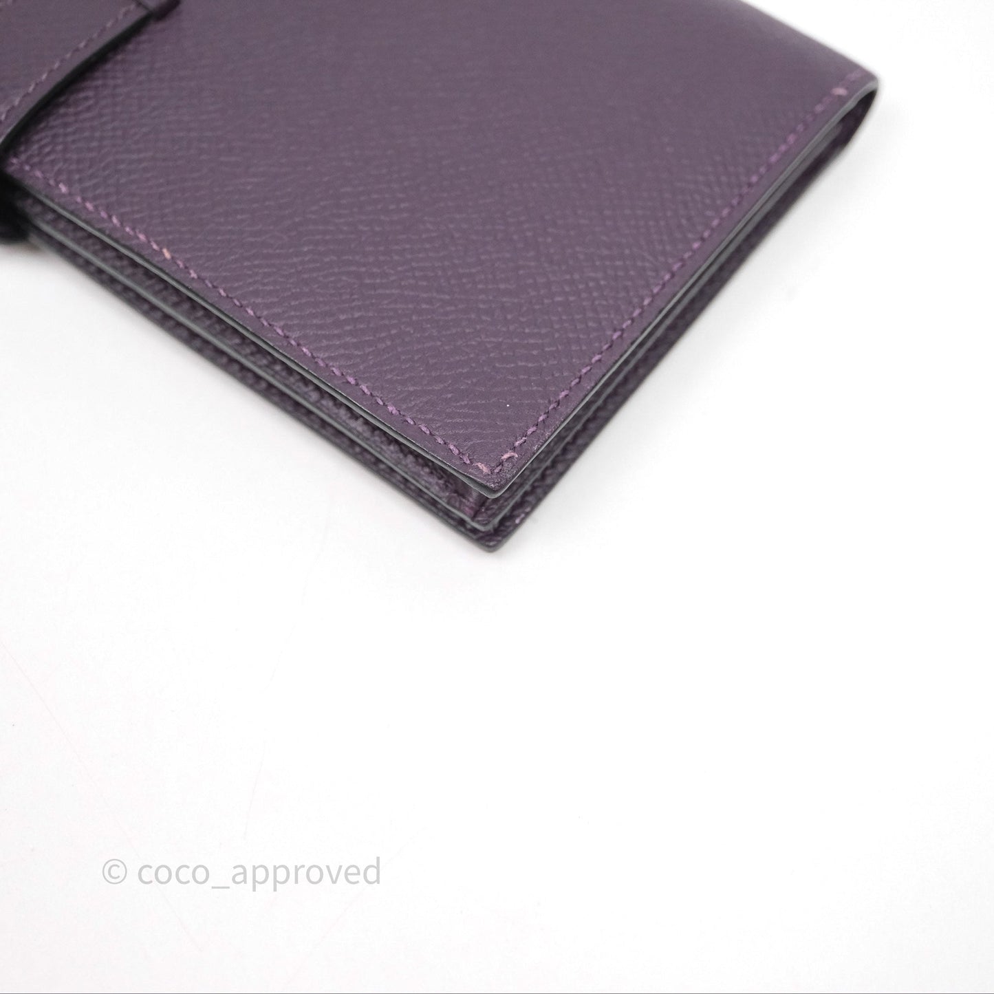 Hermès Bearn Soufflet Wallet Raisin 59 Epsom Gold Hardware