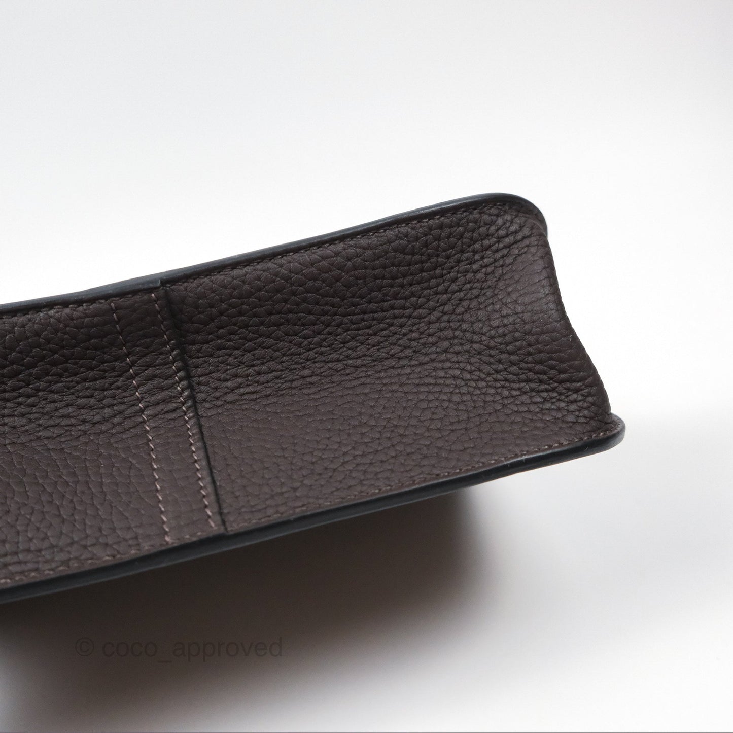 Hermès Halzan 25 Macassar 3S/ Bleu Zanzibar B3 Clemence Gold Hardware