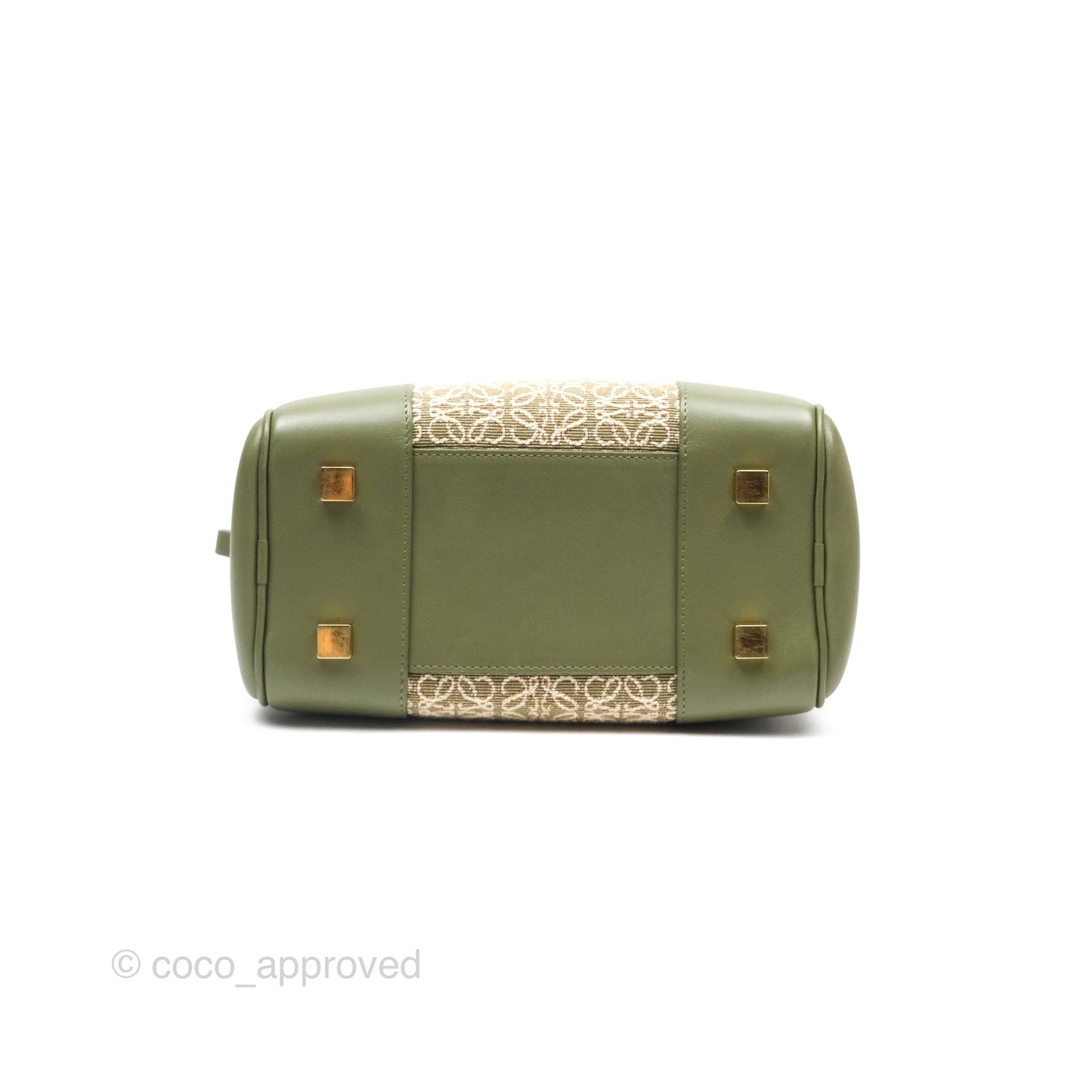 Loewe Amazona 19 Square Green/ Avocado Green in Anagram Jacquard and Calfskin