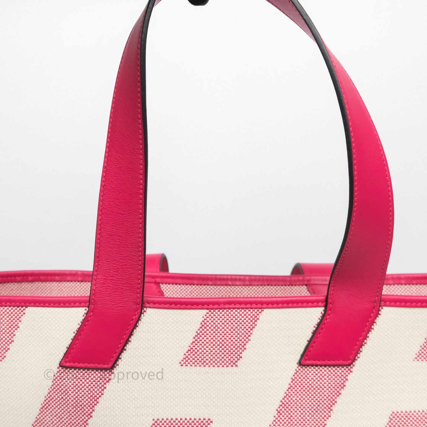 Hermès Cabas H en Biais 40 Bag Ecru / Framboise