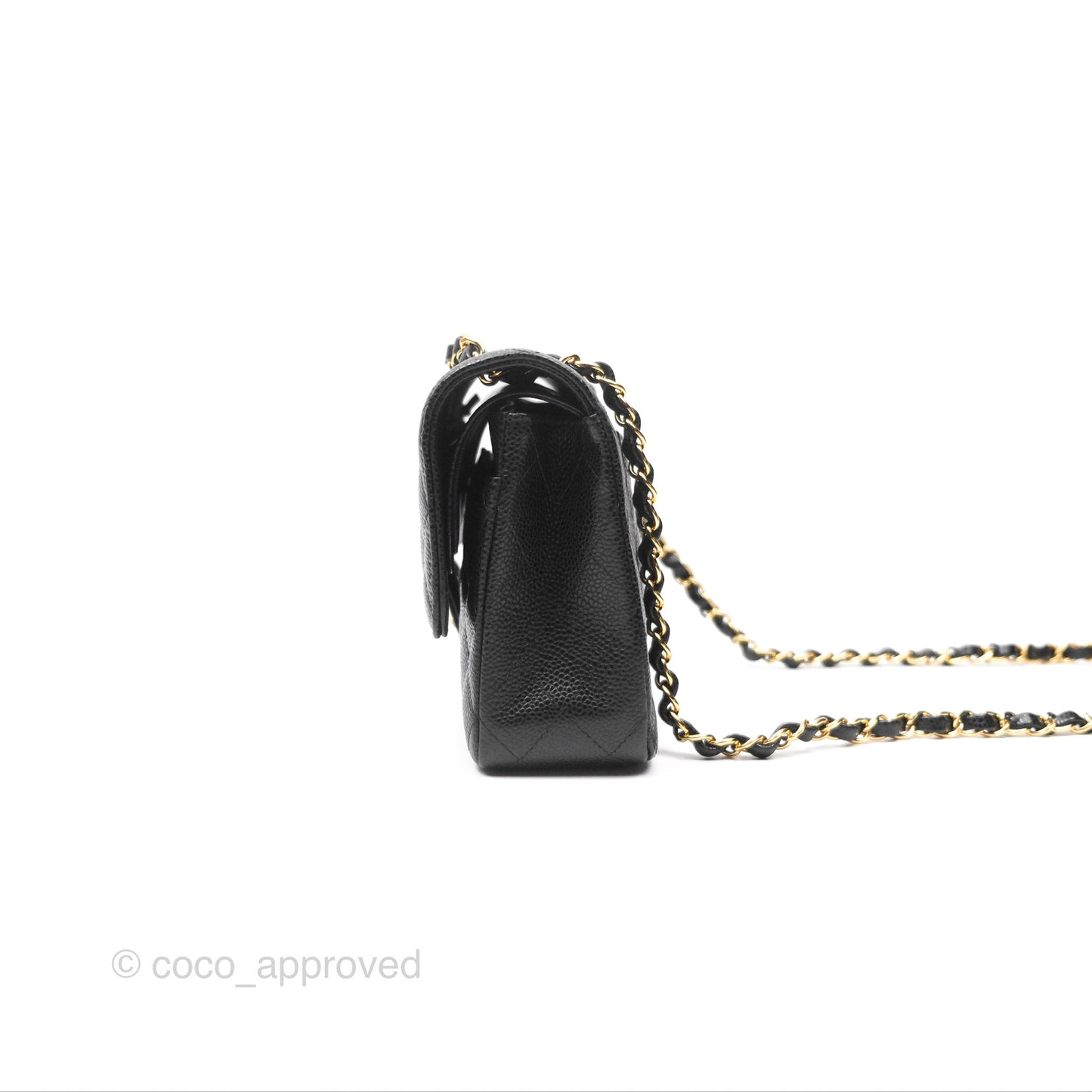 Chanel Classic M/L Medium Flap Quilted Black Caviar Gold Hardware