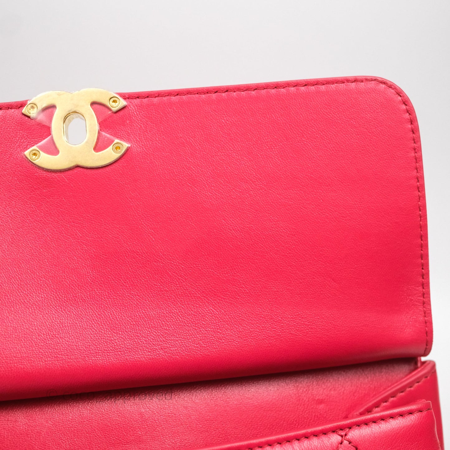 Chanel Small Coco Luxe Flap Bag Red Calfskin Aged Gold Hardware