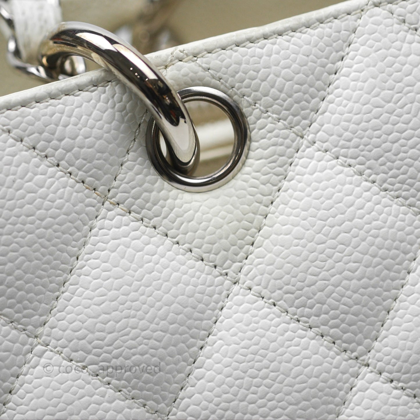 Chanel GST White Caviar Silver Hardware