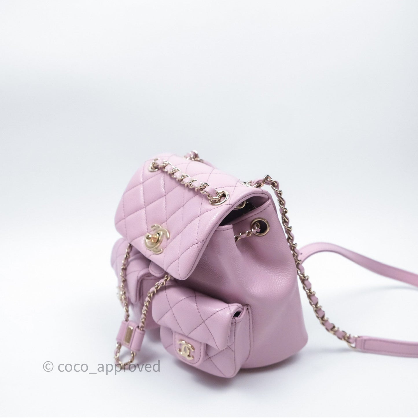 Chanel Mini Duma Backpack Pink Lilac Caviar Gold Hardware