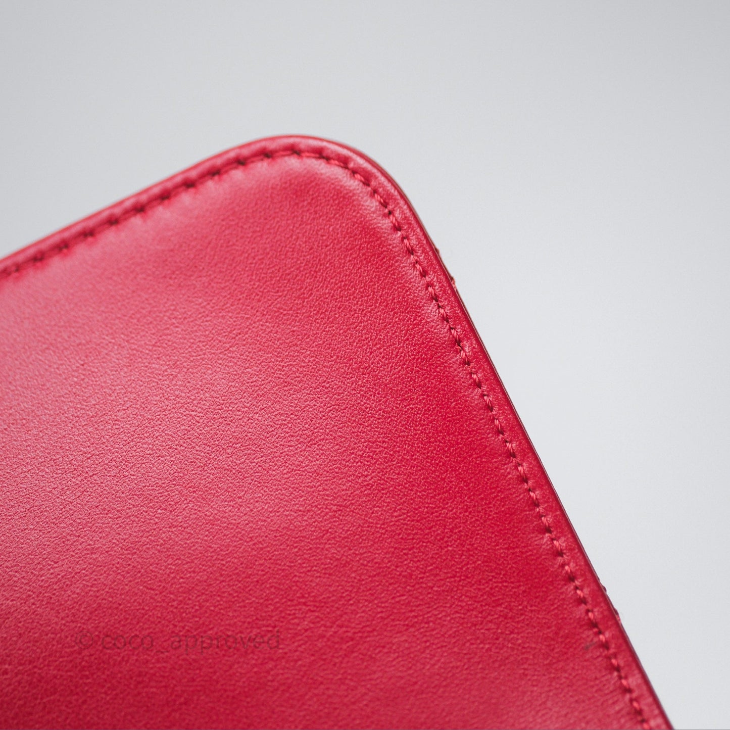 Chanel Quilted Flap Bag  with Pearl Logo Top Handle Red Lambskin Aged Gold Hardware