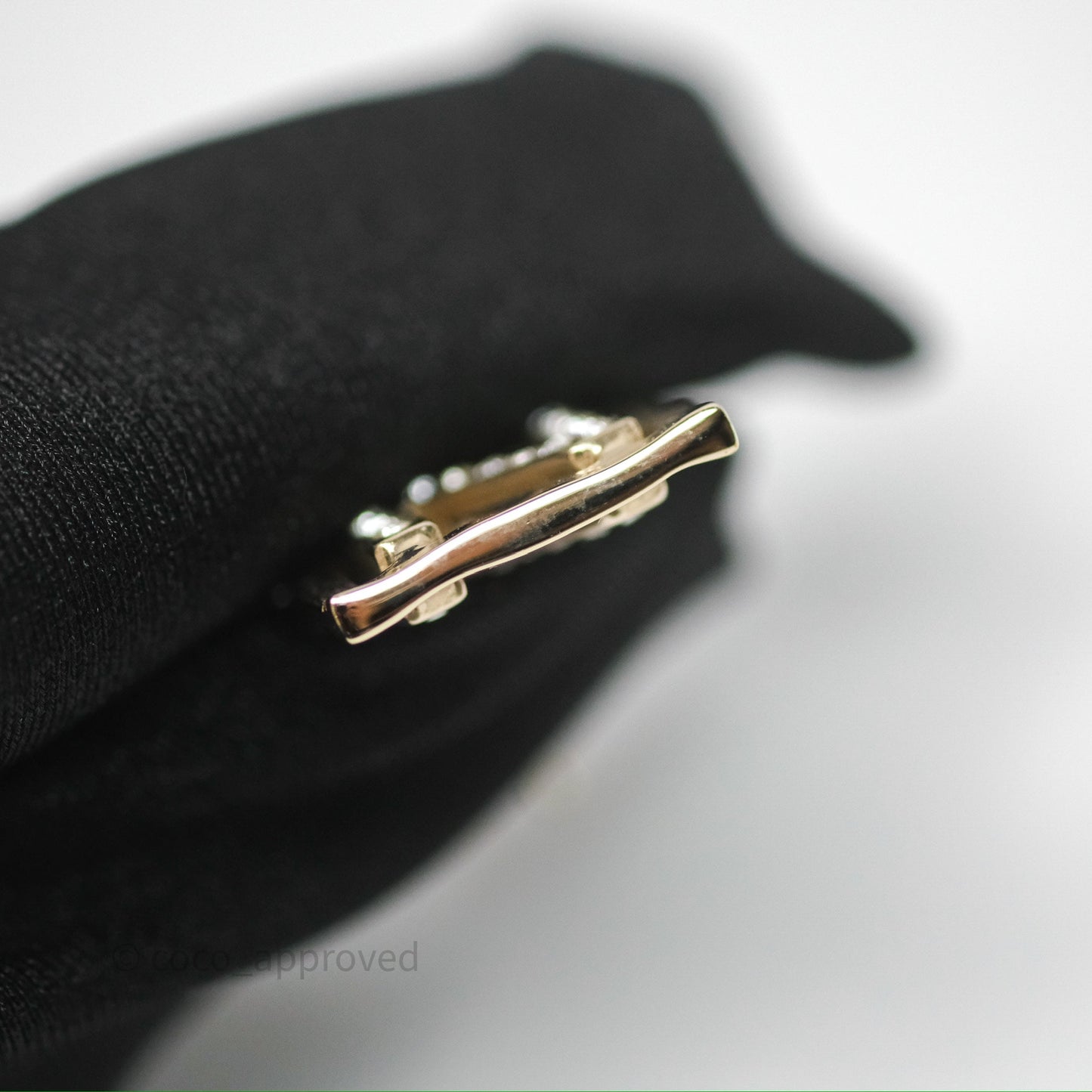 Chanel Crystal CC No.5 Drop Earrings Gold Tone 22S