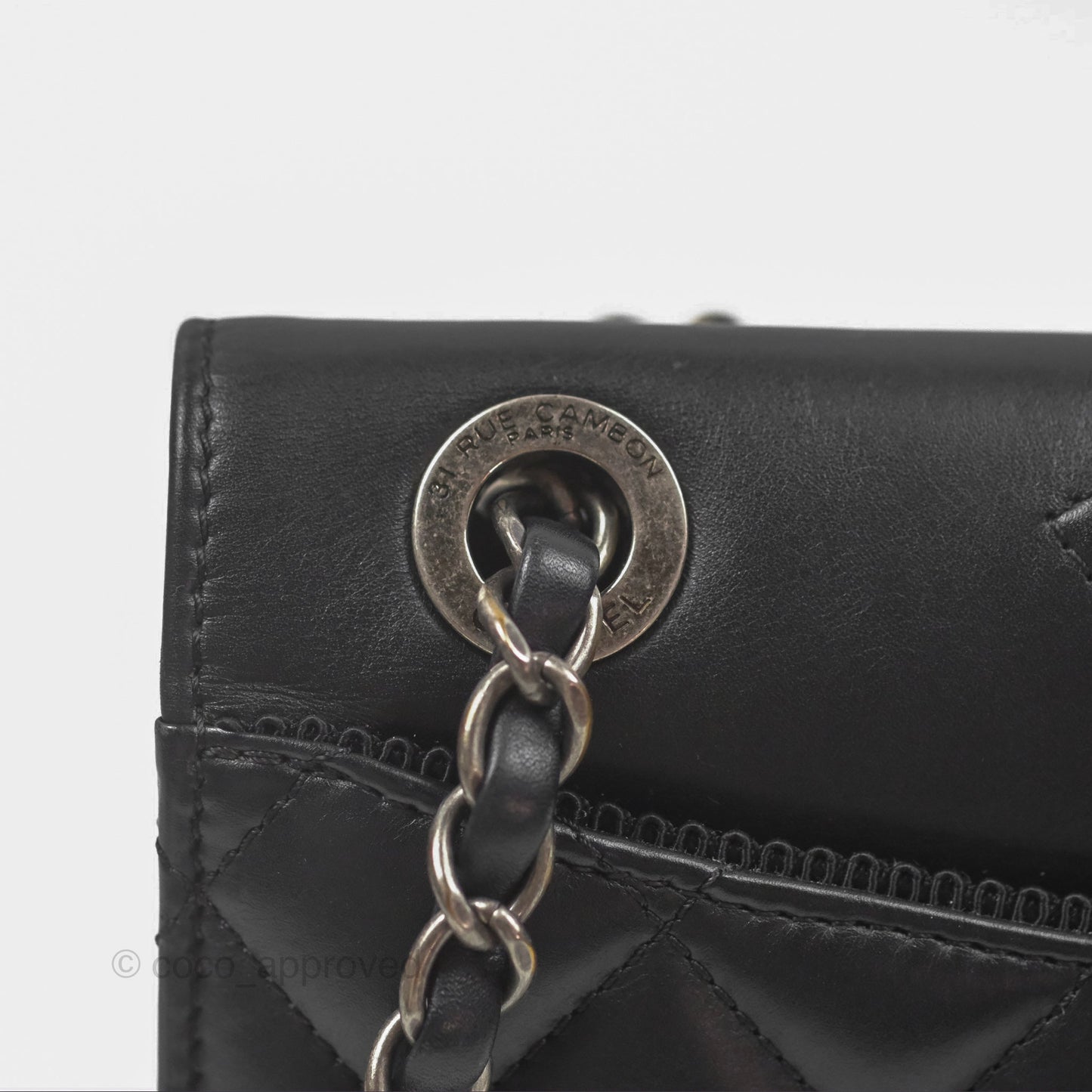 Chanel Quilted Ballerina Small Flap Bag Black Lambskin Ruthenium Hardware