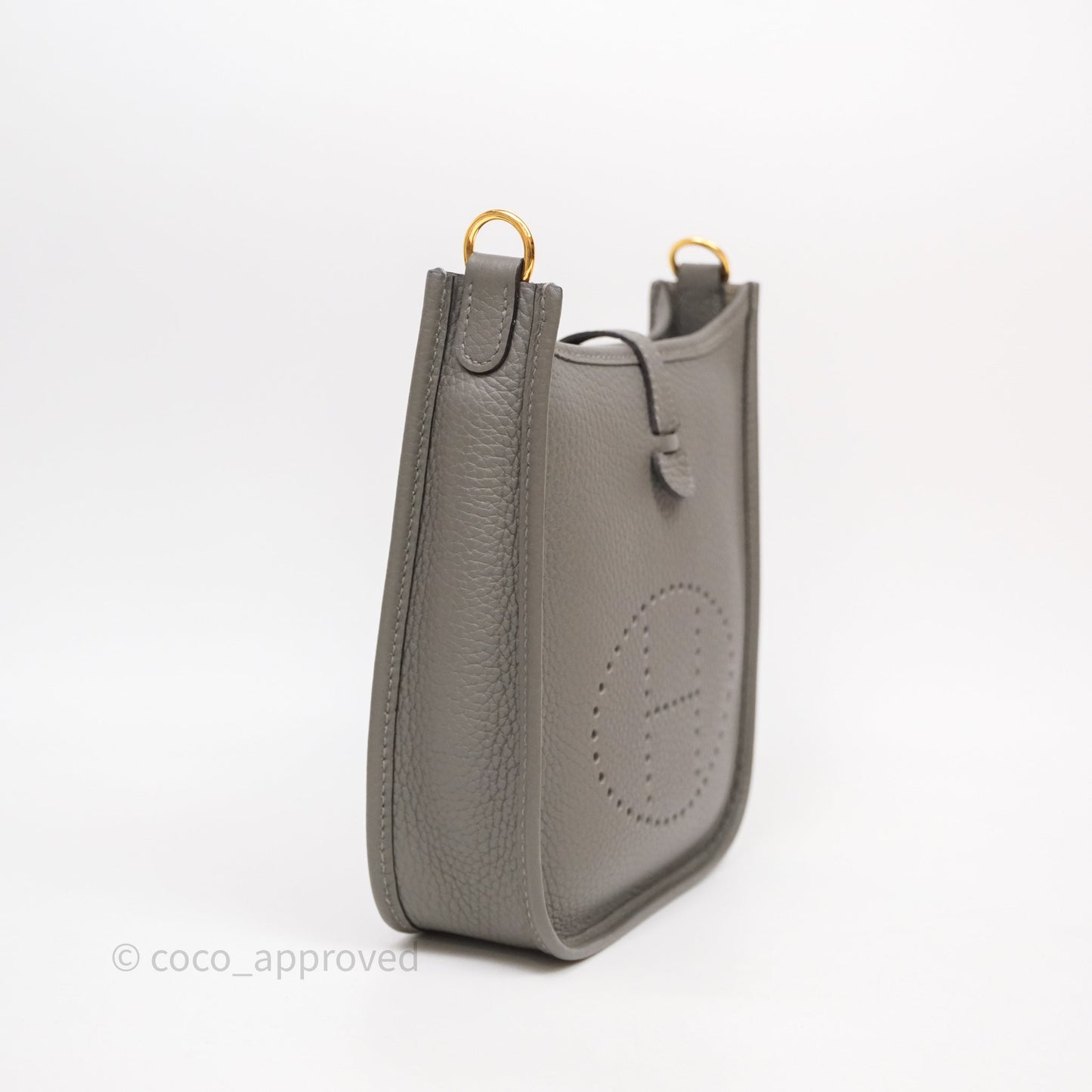 Hermès Mini Evelyne 16 Gris Meyer 0L Clemence Gold Hardware