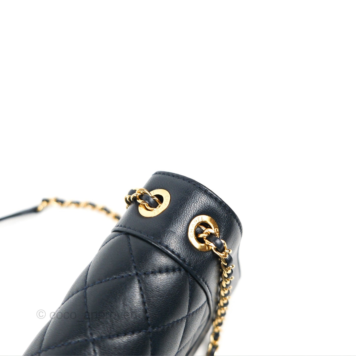 Chanel Small Vintage Mademoiselle Flap Navy Sheepskin Gold Hardware