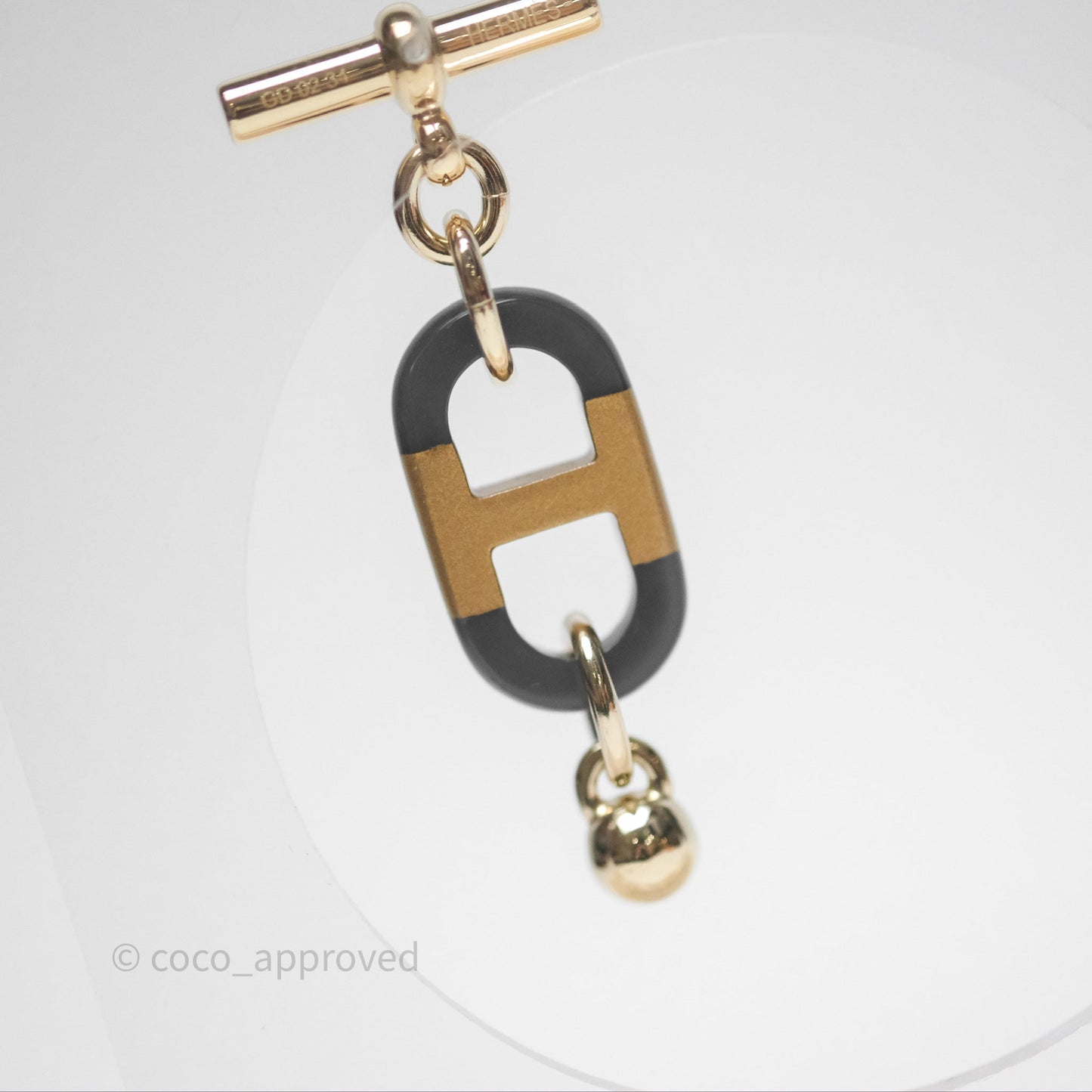 Hermès Sur Mer Earrings Small Model Black/ Gold Tone