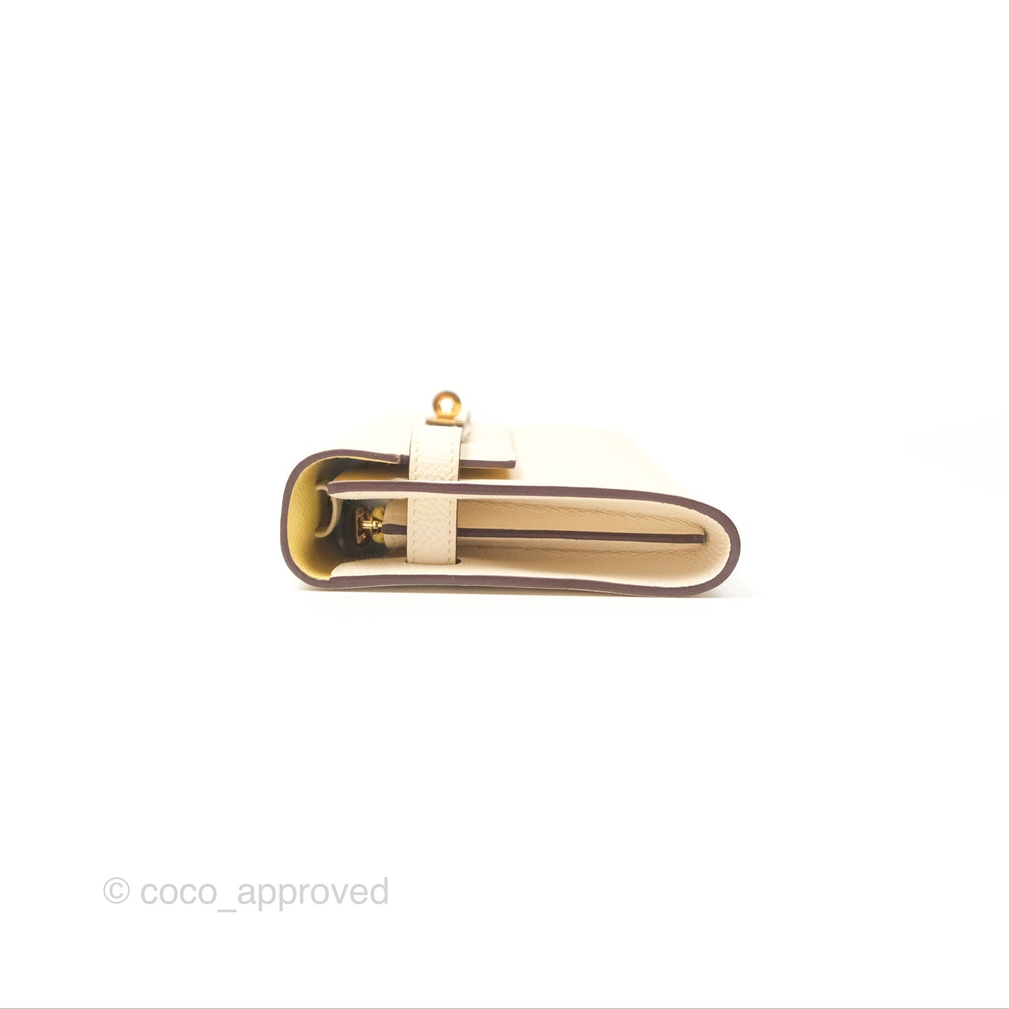 Hermès Kelly To Go Wallet Epsom Nata I2/ Jaune Poussin Gold Hardware
