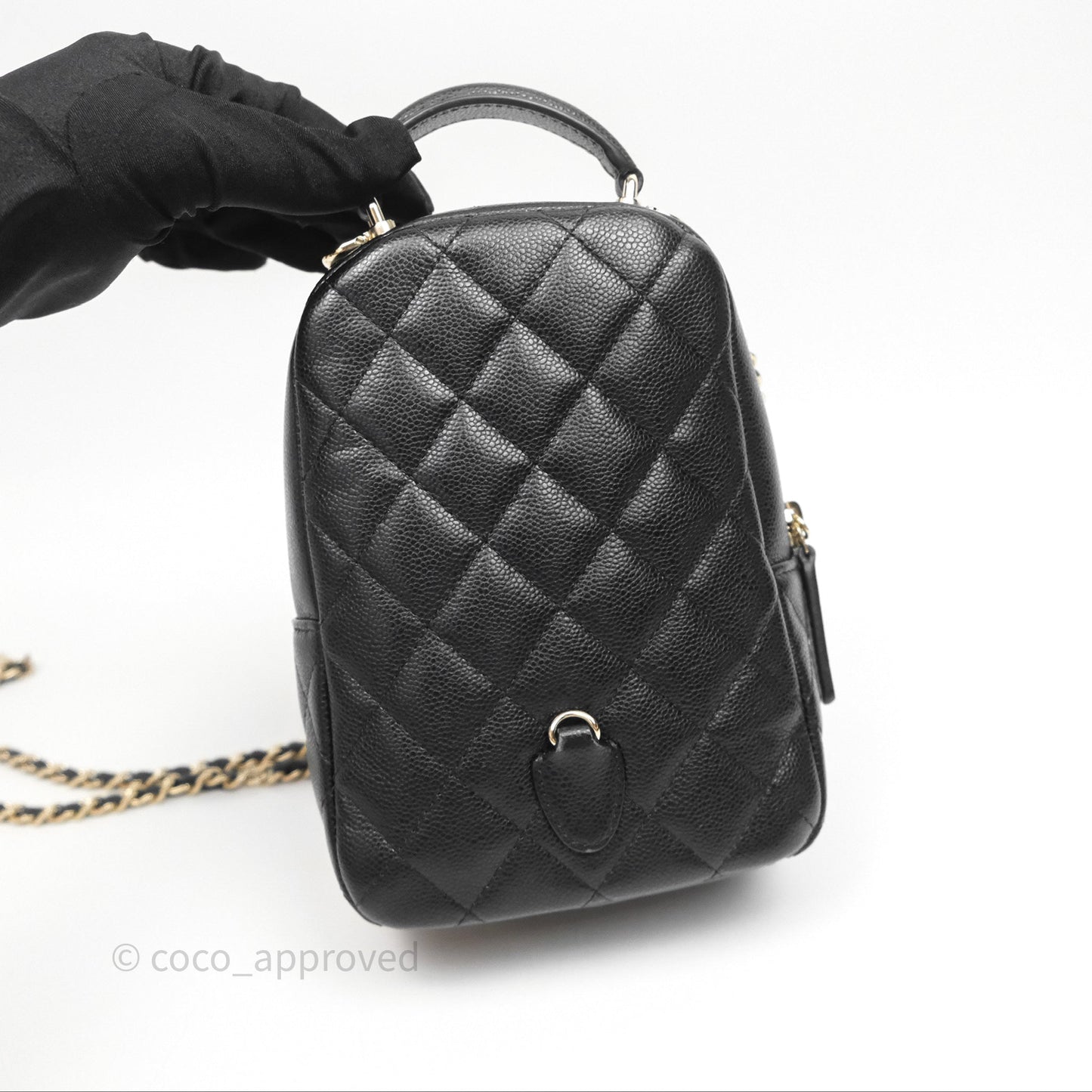 Chanel Classic Mini Backpack Black Caviar Gold Hardware