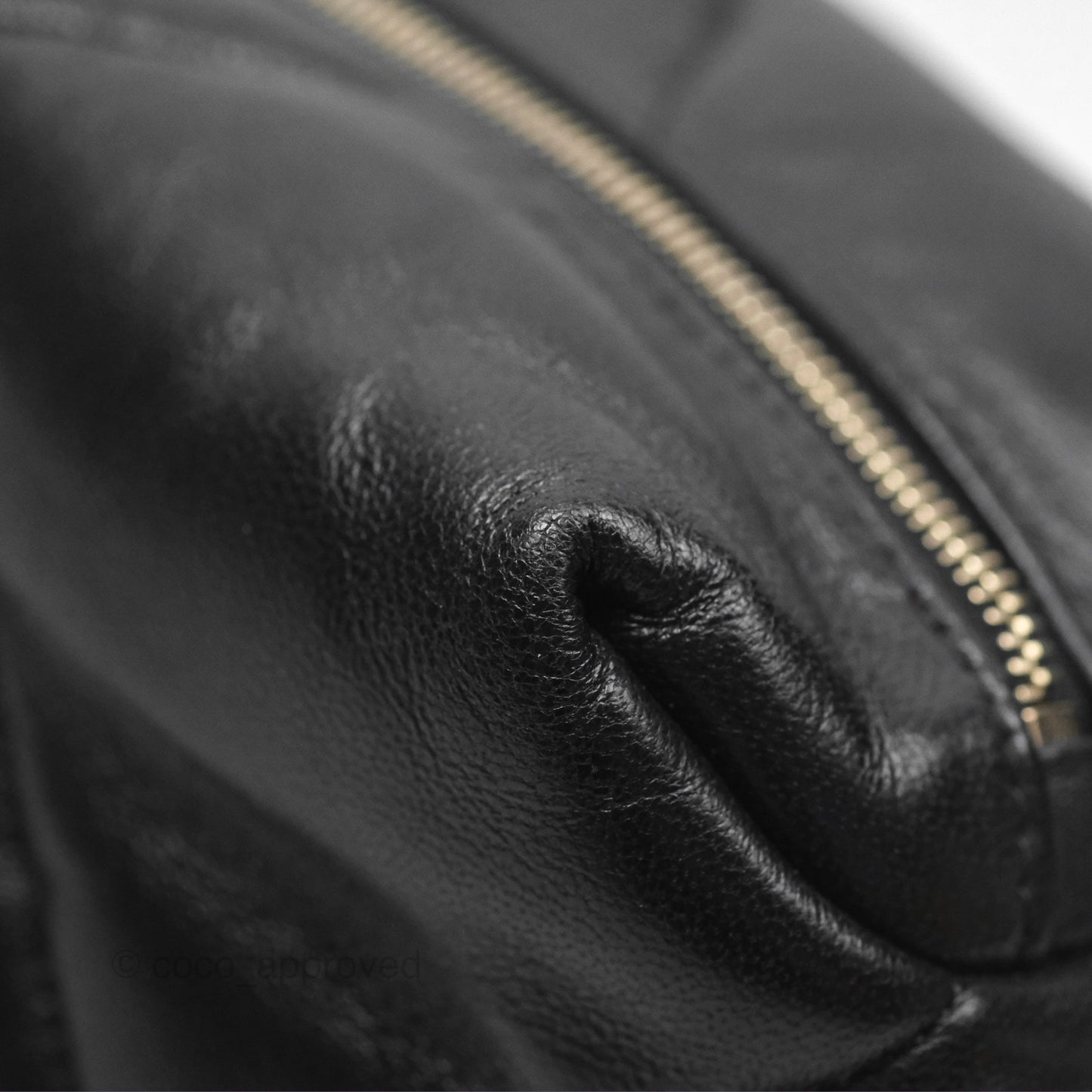 Chanel Small Quilted Bowling Bag Black Lambskin Aged Gold Hardware