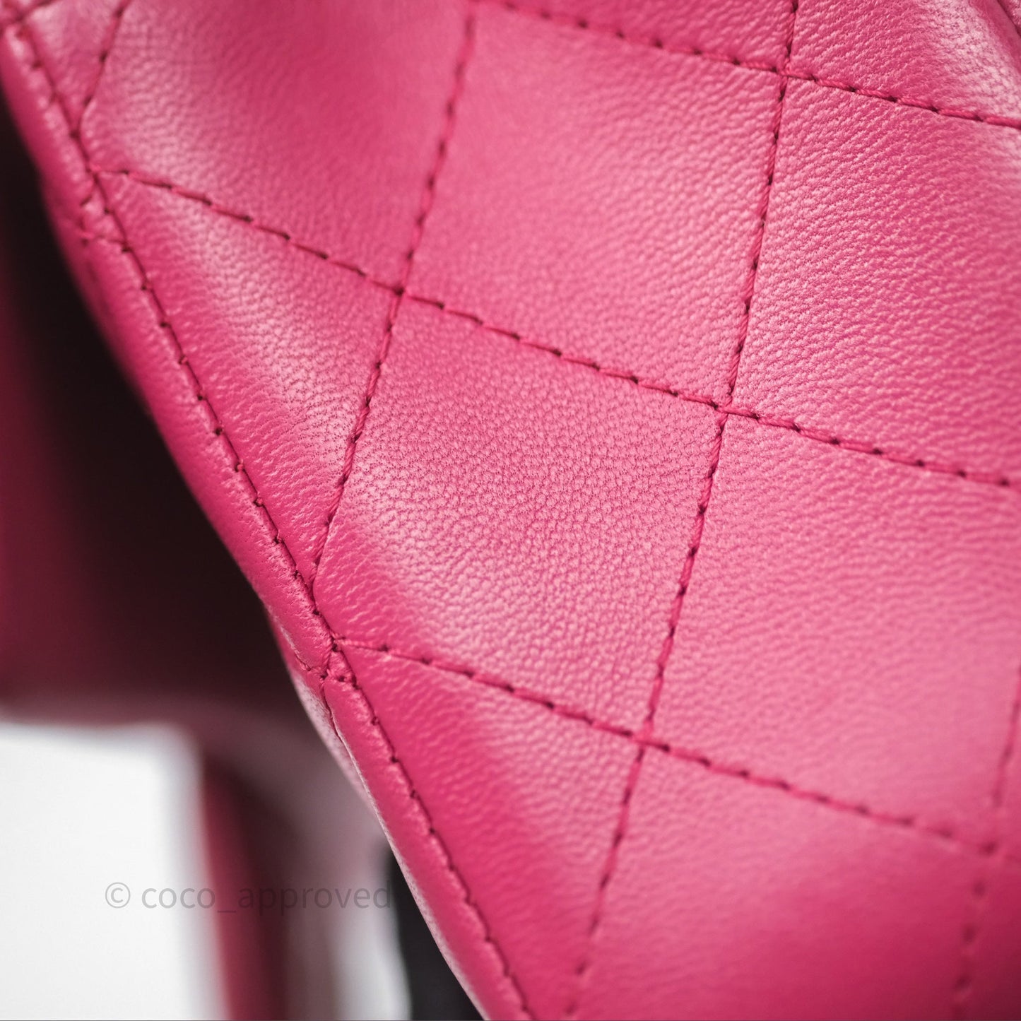 Chanel Quilted Mini Rectangular Flap Dark Pink Lambskin Silver Hardware