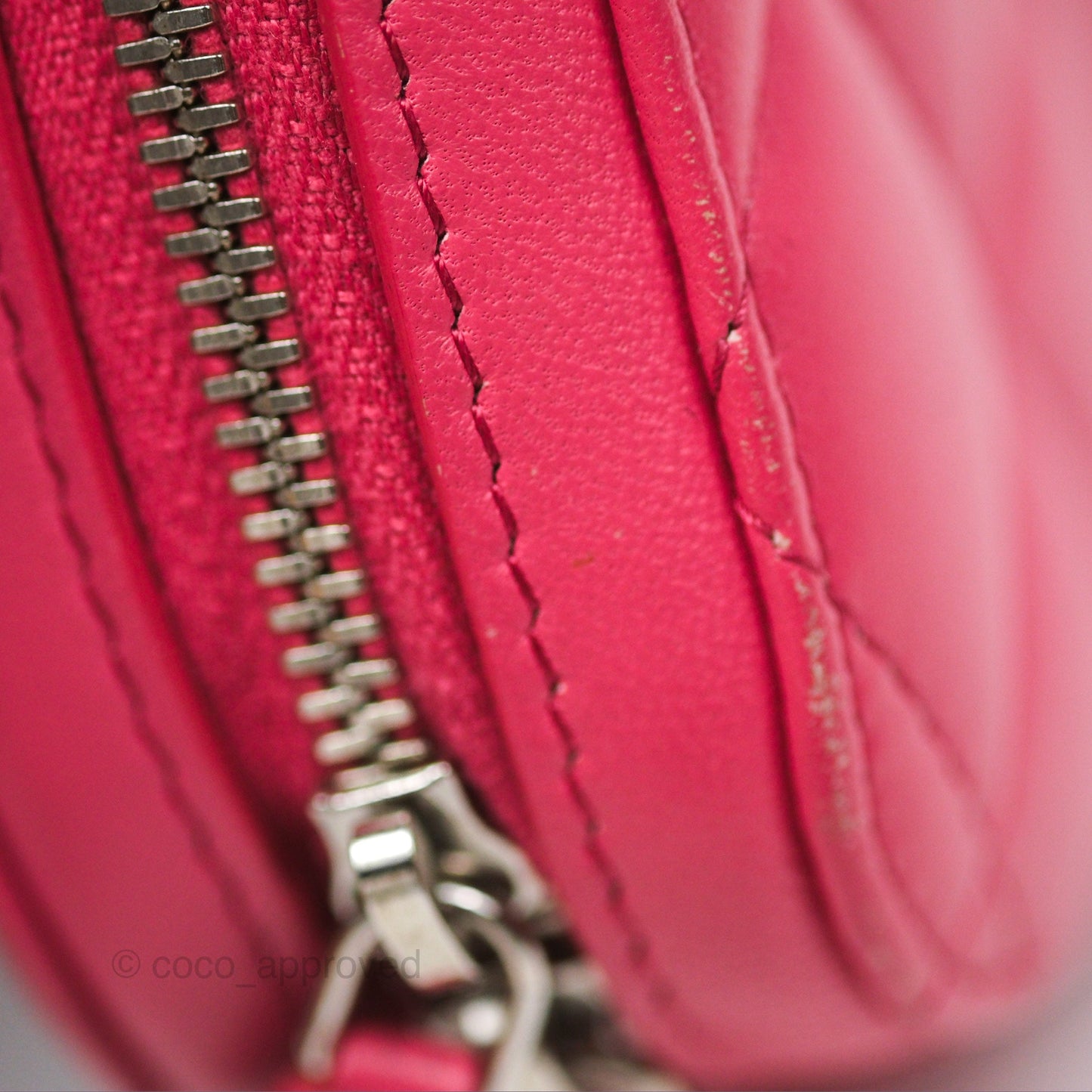 Chanel Quilted Phone Holder Pink Lambskin Silver Hardware