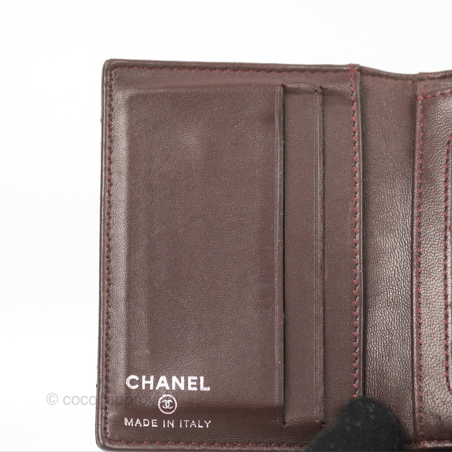 Chanel Classic Quilted Card Holder Black Lambskin Silver Hardware