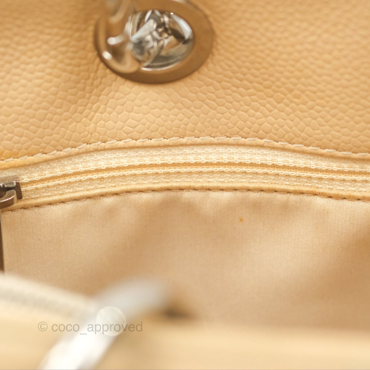 Chanel GST Beige Caviar Silver Hardware