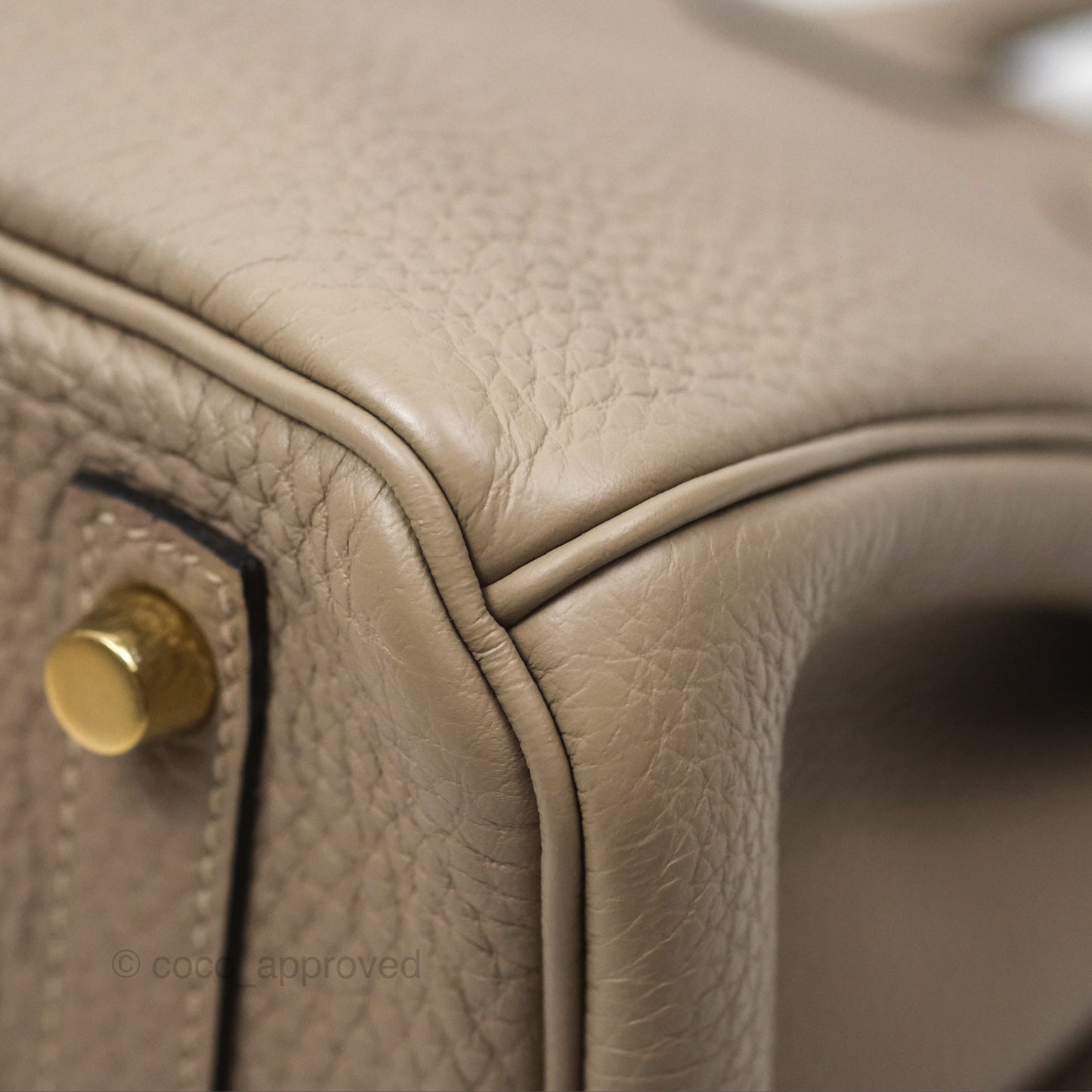 Hermès Birkin 30 Retourne Gris Tourterelle Togo Gold Hardware