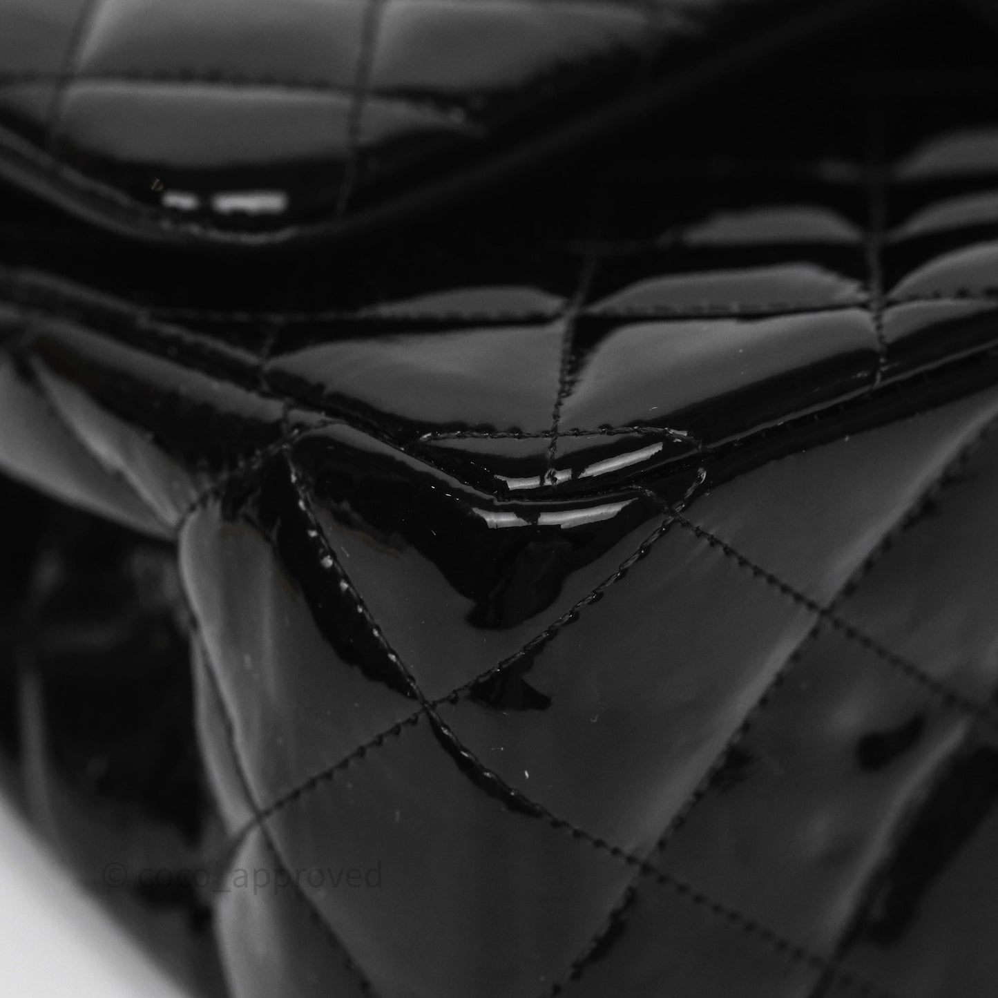 Chanel Jumbo Double Flap Black Patent Silver Hardware⁣⁣
