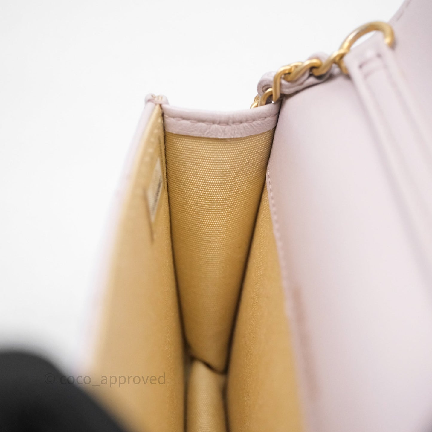 Chanel Pearl Crush Mini Clutch Belt Bag Lilac Lambskin Aged Gold Hardware