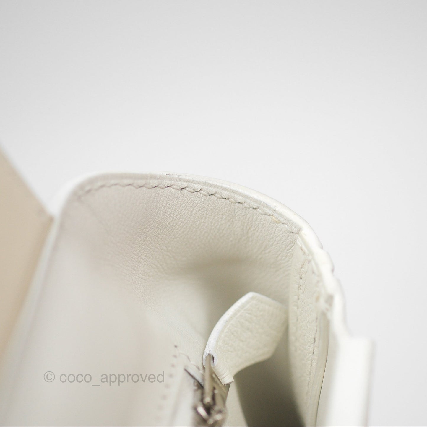 Hermès 24/24 21 Mini Blanc 01/ Nata I2 Evercolor/ Swift Palladium Hardware