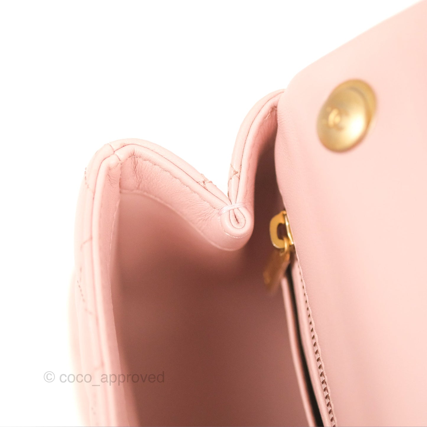 Chanel Quilted Mini Square Flap with Camellia Adjustable Chain Pink Clair Lambskin 23S