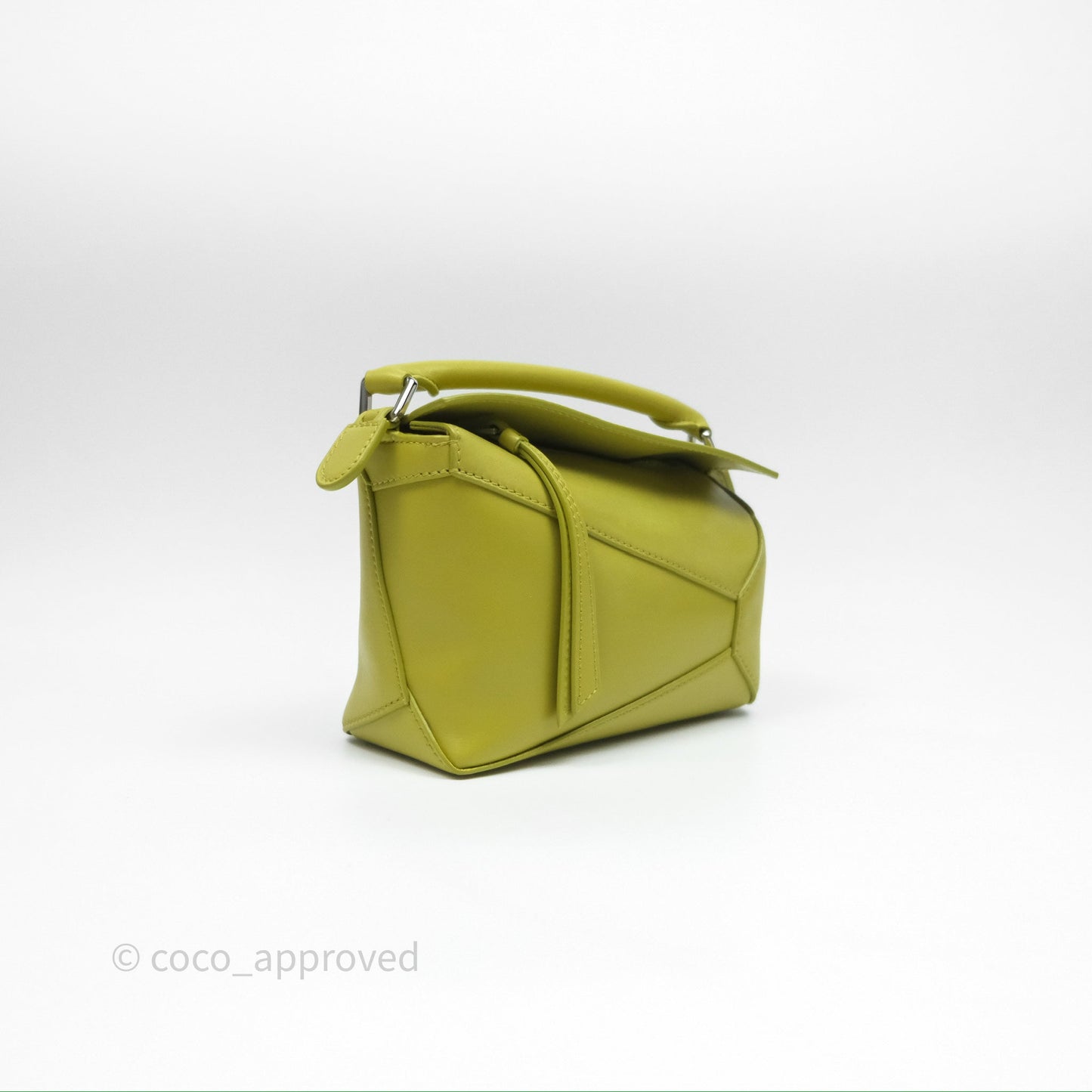 Loewe Mini Puzzle Edge Bag in Lime Smooth Calfskin