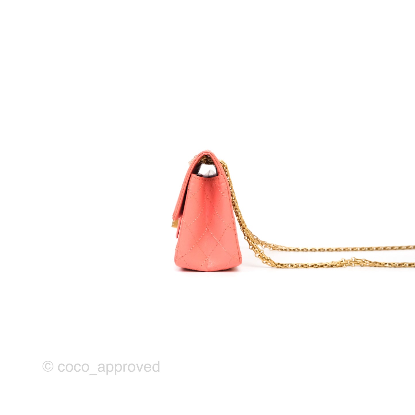 Chanel Mini Reissue 224 Pink Aged Calfskin Aged Gold Hardware
