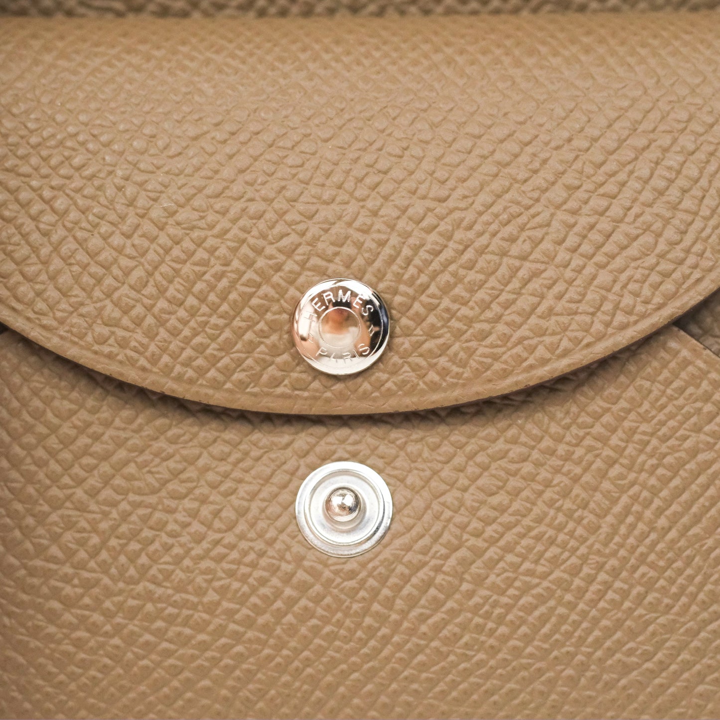 Hermès Calvi Duo Compact Card Holder Etoupe Epsom