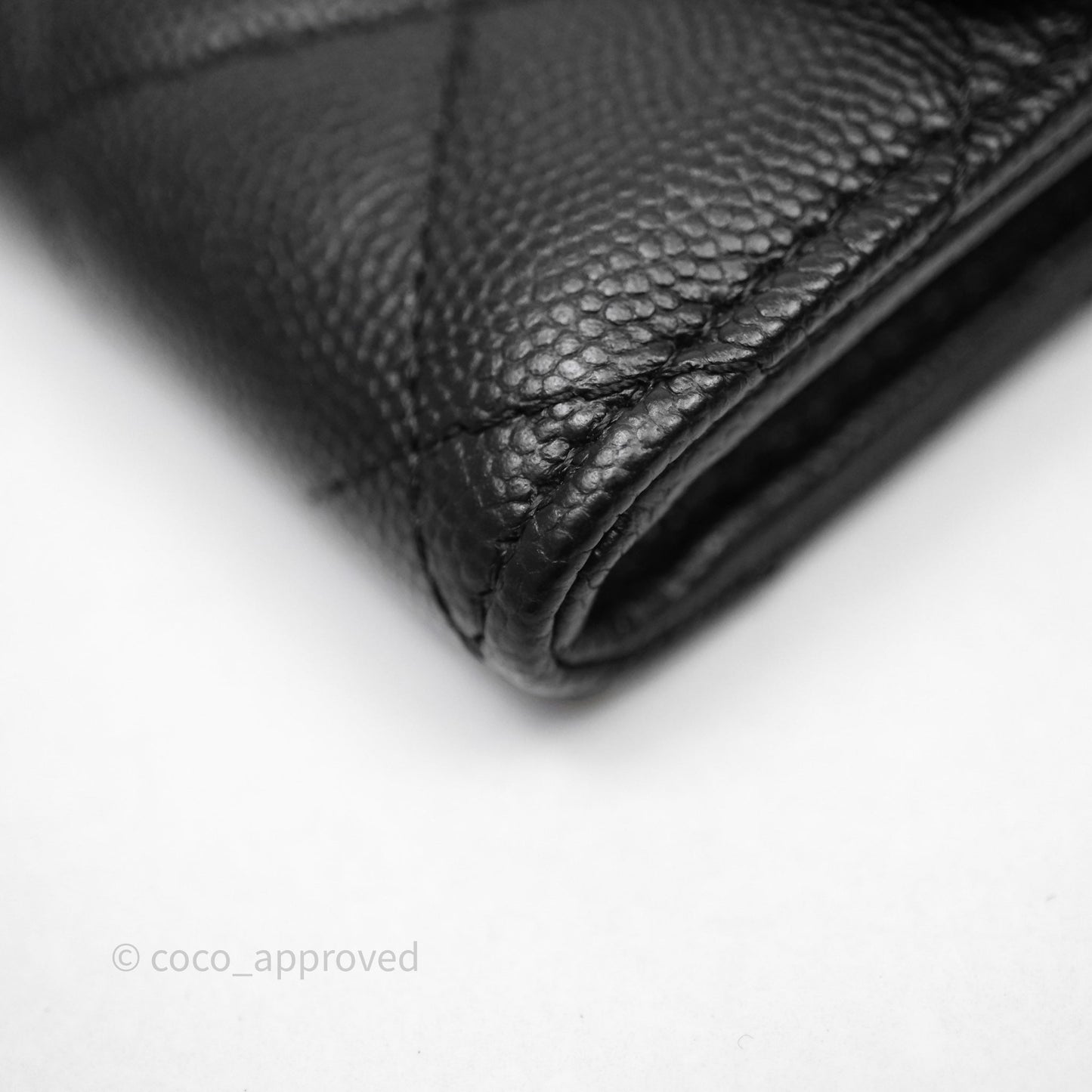 Chanel Classic Long Black Caviar Flap Wallet Silver Hardware