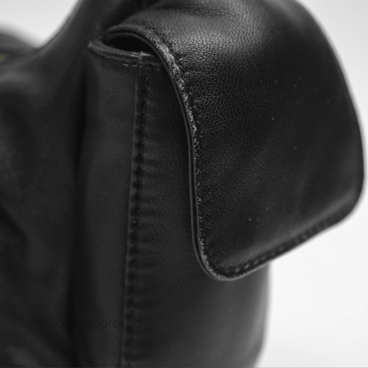 Miu Miu Nappa Leather Pocket Bag Black Lambskin Gold Hardware