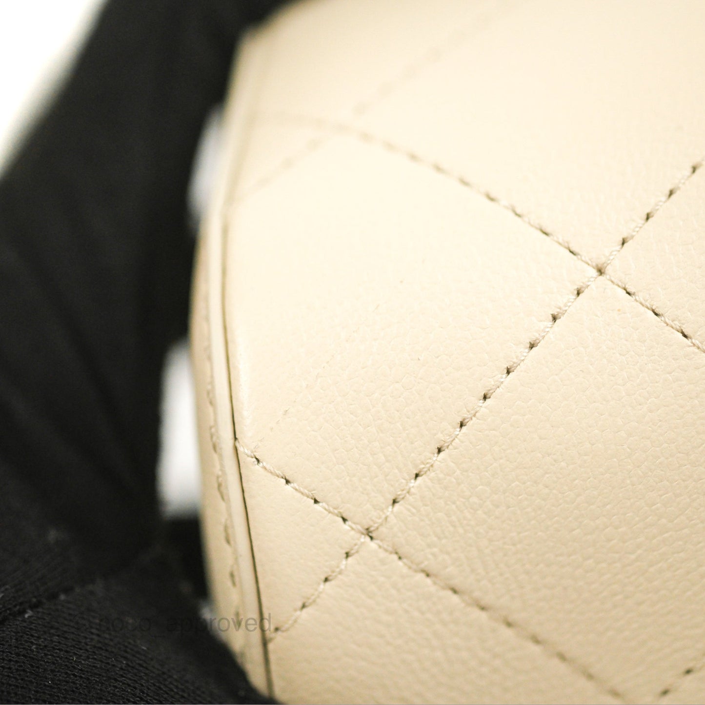 Chanel Quilted Drawstring Bucket Bag Ivory Lambskin Aged Gold Hardware 19C