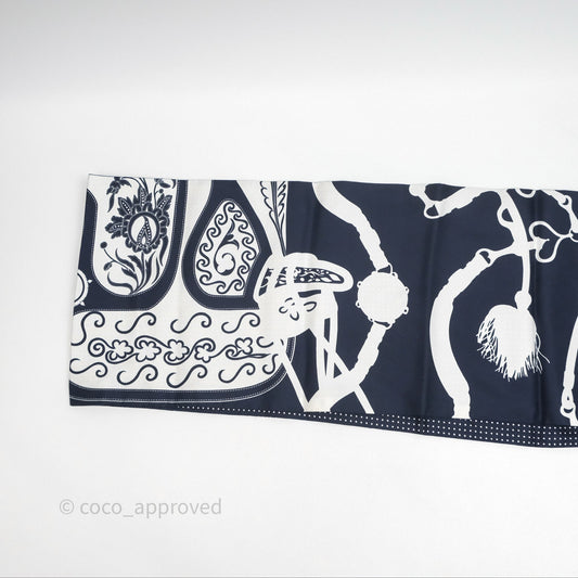Hermes Maxi Twilly Cut Scarf Silk Blue