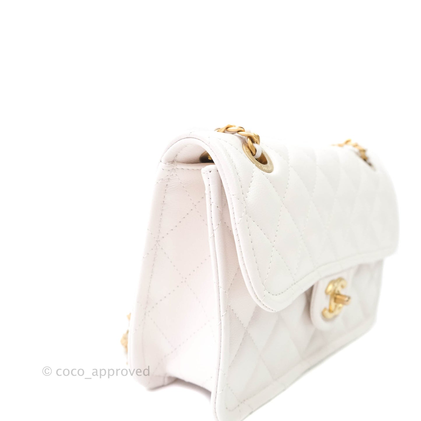 Chanel Small With Chain (O-purse-vanity With Chain) White