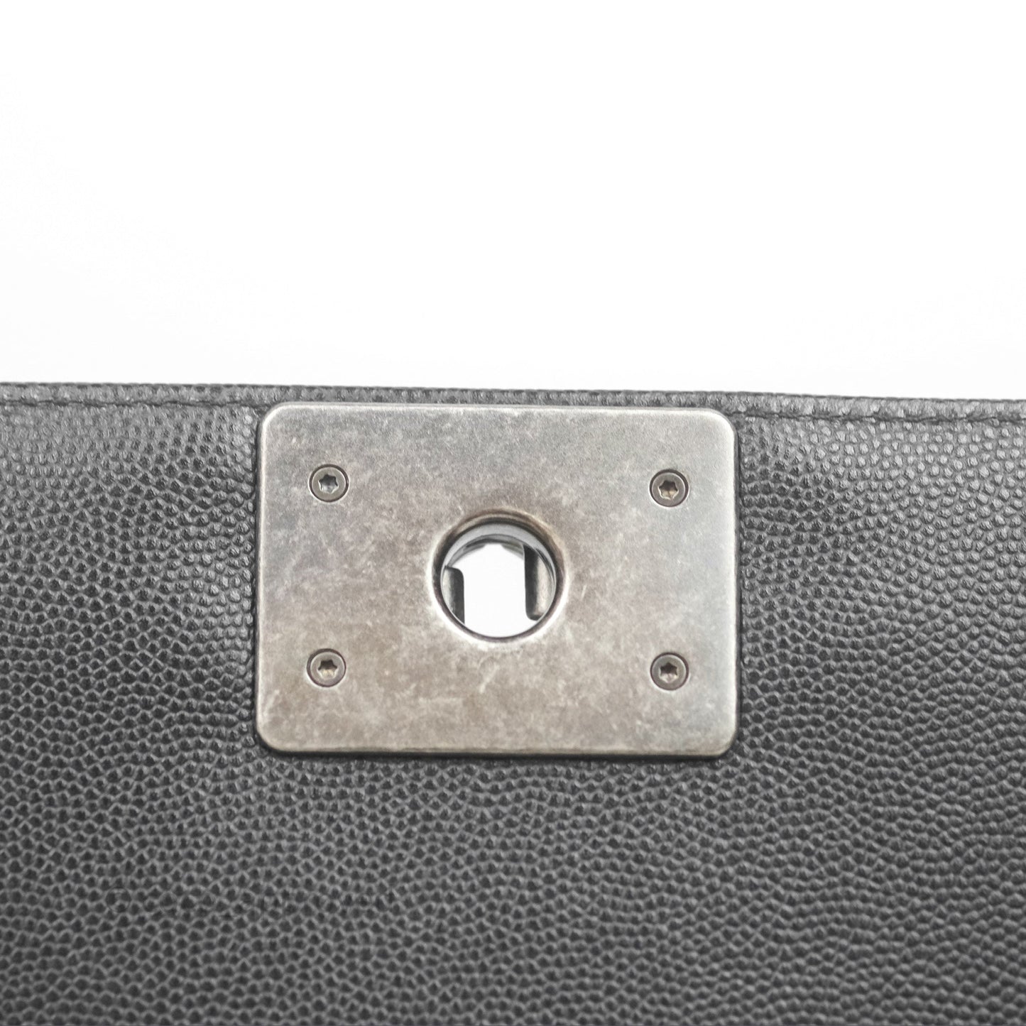 Chanel Quilted Medium Boy Black Caviar Ruthenium Hardware