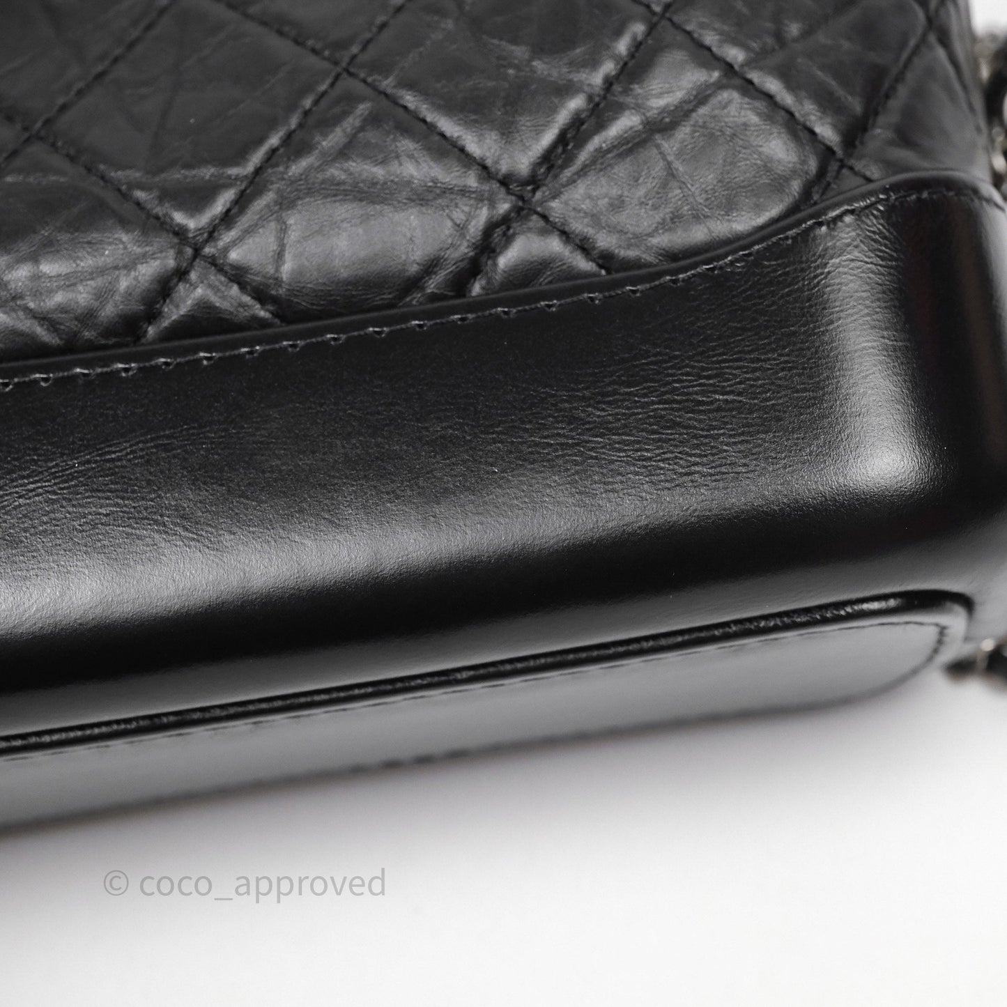 Chanel Small Gabrielle Hobo Quilted Black Aged Calfskin