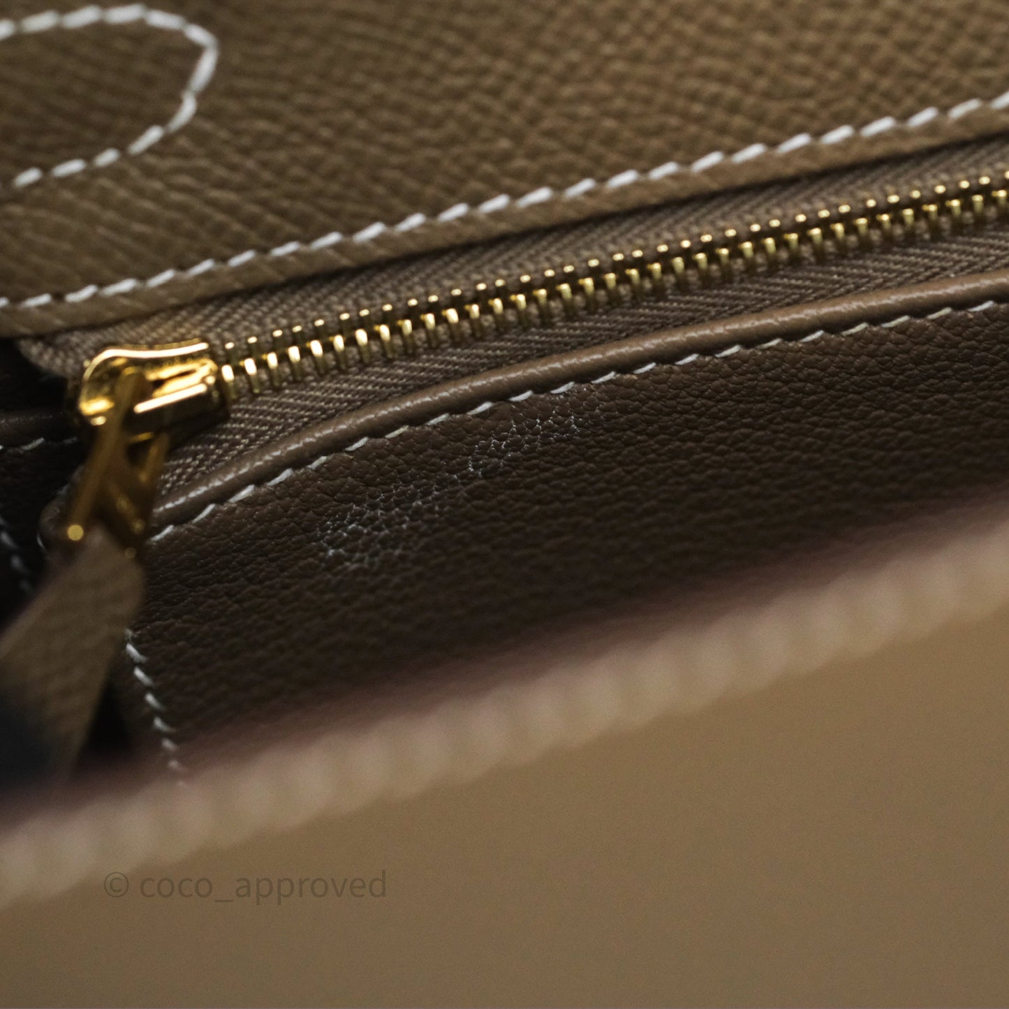 Hermès Kelly 25 Sellier Etoupe Epsom Gold Hardware