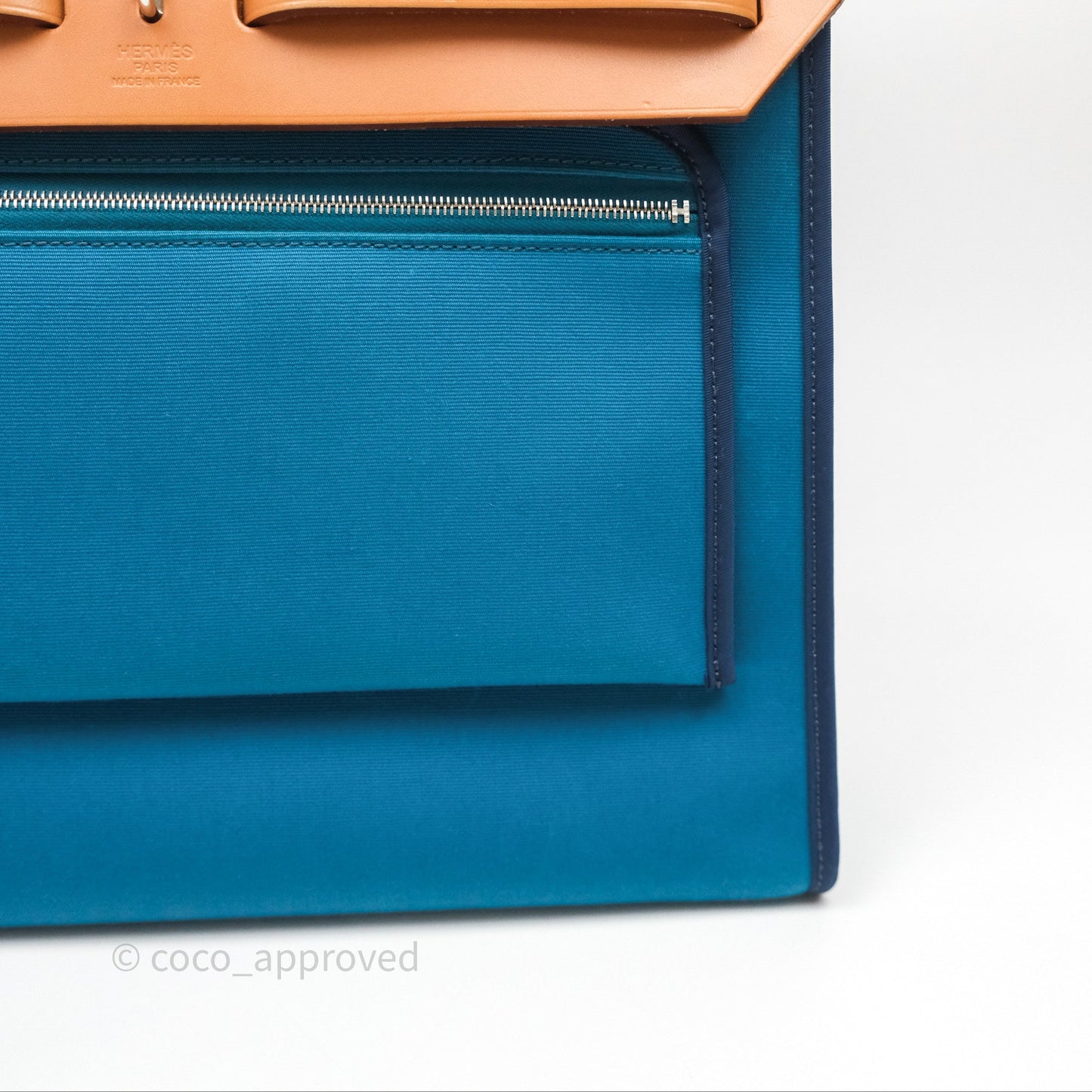 Hermès Herbag Zip 31 Vache Hunter Bleu Izmir 7W/ Bleu de Malte 7L Palladium Hardware