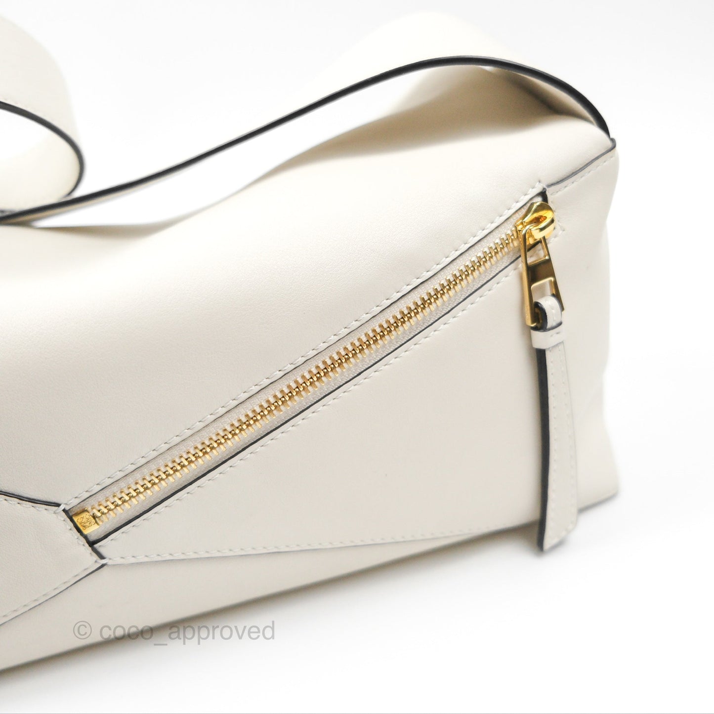Loewe Puzzle Hobo Shoulder Bag Soft White Calfskin