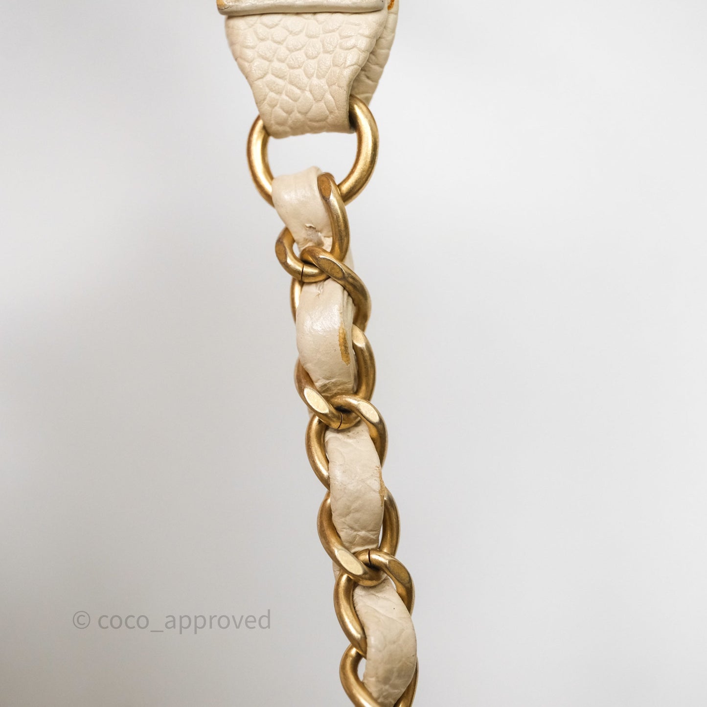 Chanel Quilted Caviar Waist Bag Ivory Aged Gold Hardware