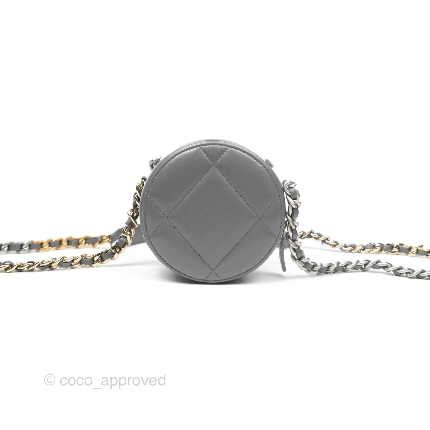 Chanel 19 Round Clutch With Chain Grey Mixed Hardware