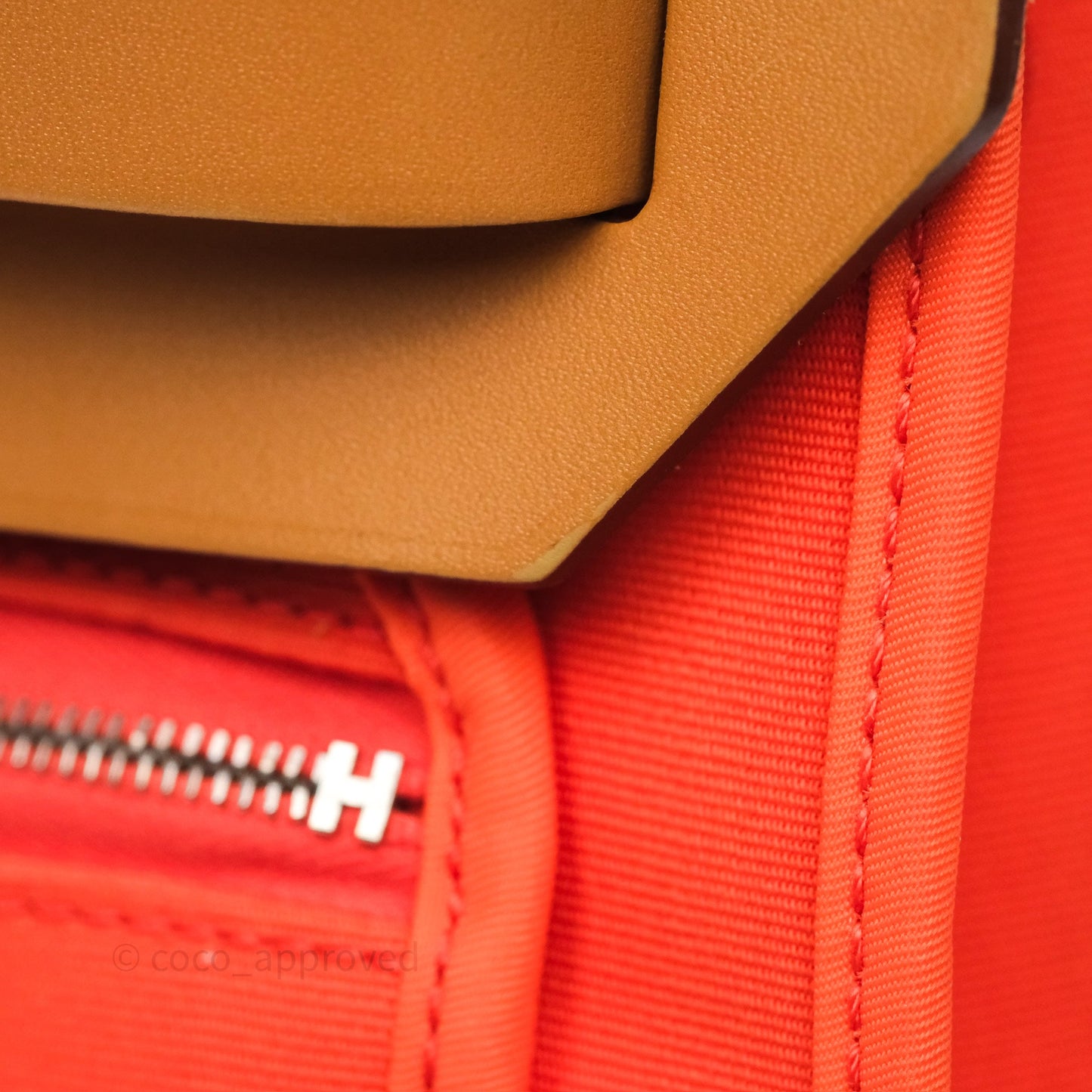 Hermès Herbag Zip 31 Capucine 9T / Fauve 34 Canvas Palladium Hardware