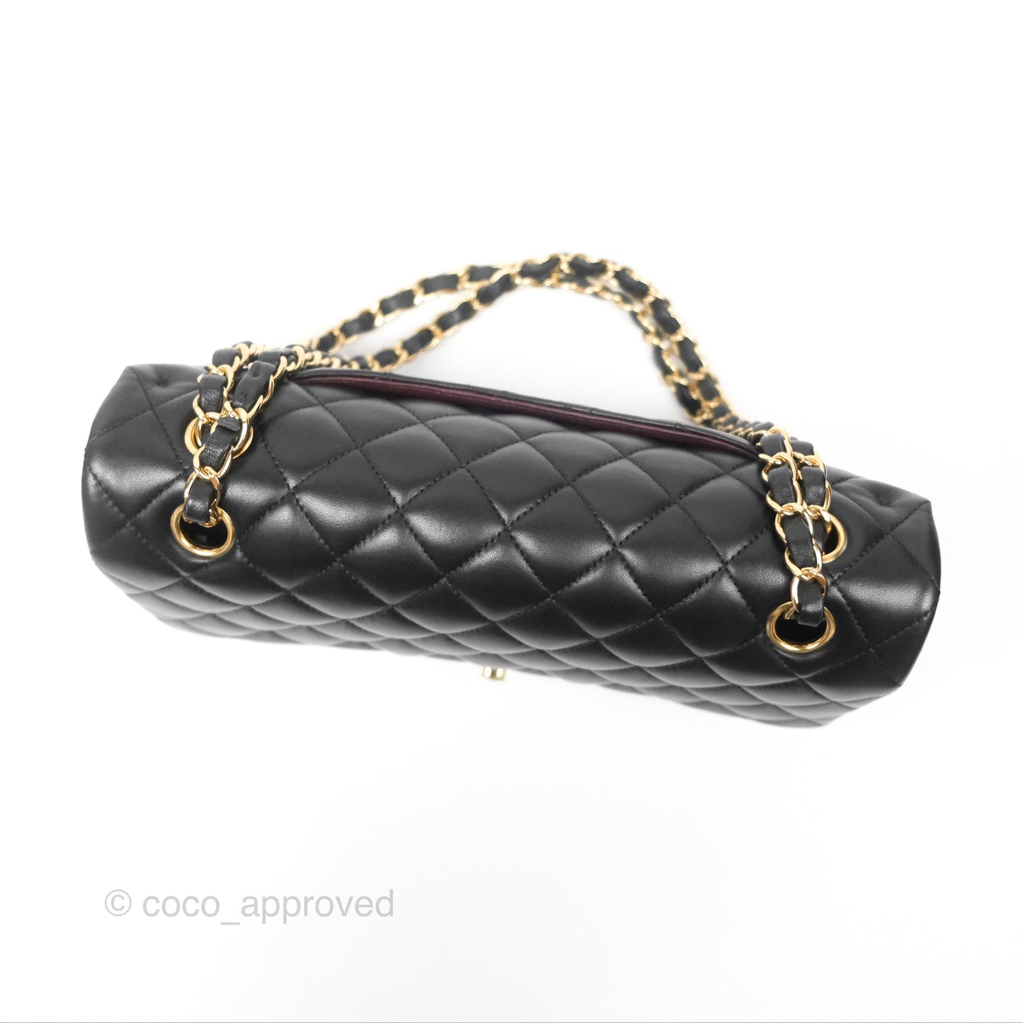 Chanel Classic M/L Medium Flap Quilted Black Lambskin Gold Hardware
