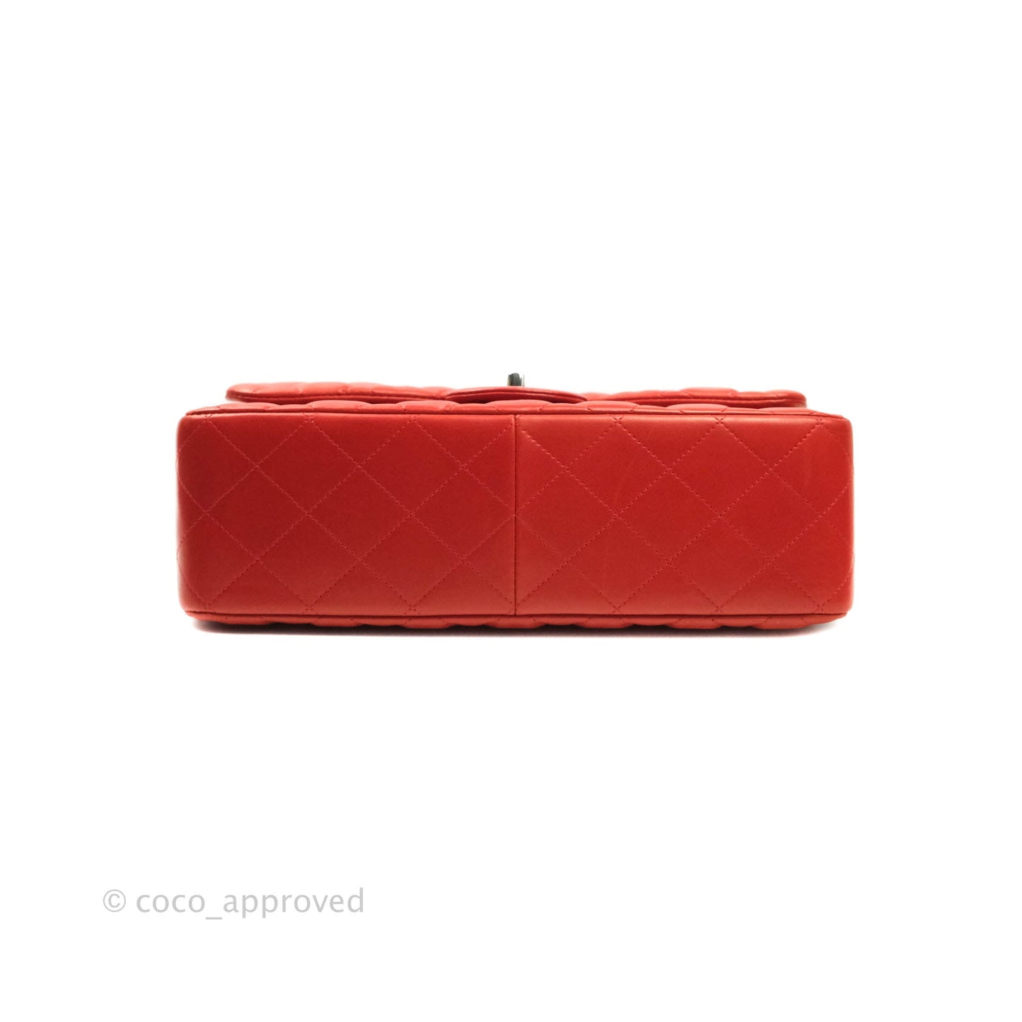 Chanel Jumbo Double Flap Red Lambskin Silver Hardware⁣⁣