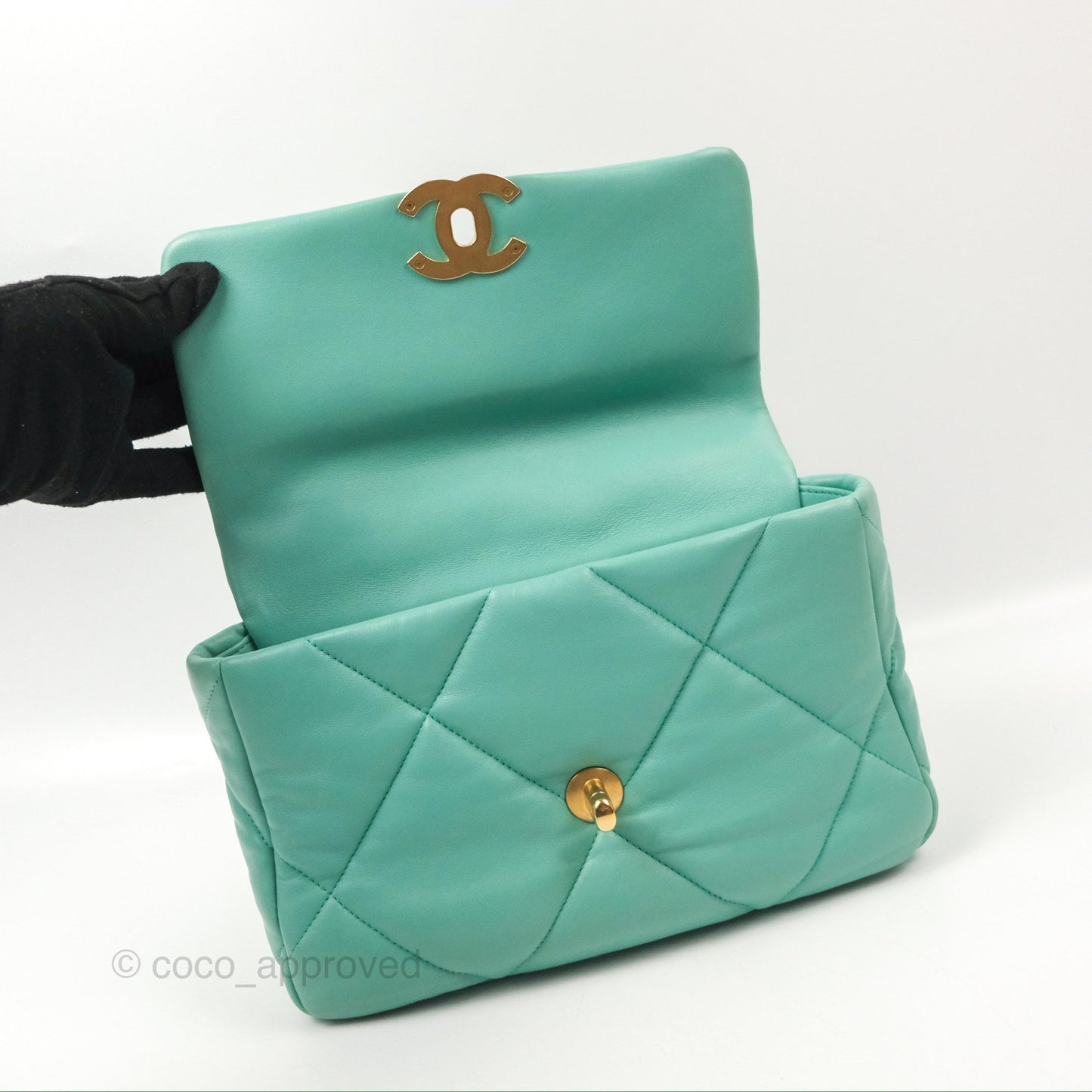Chanel 19 Small Tiffany Blue Mixed Hardware