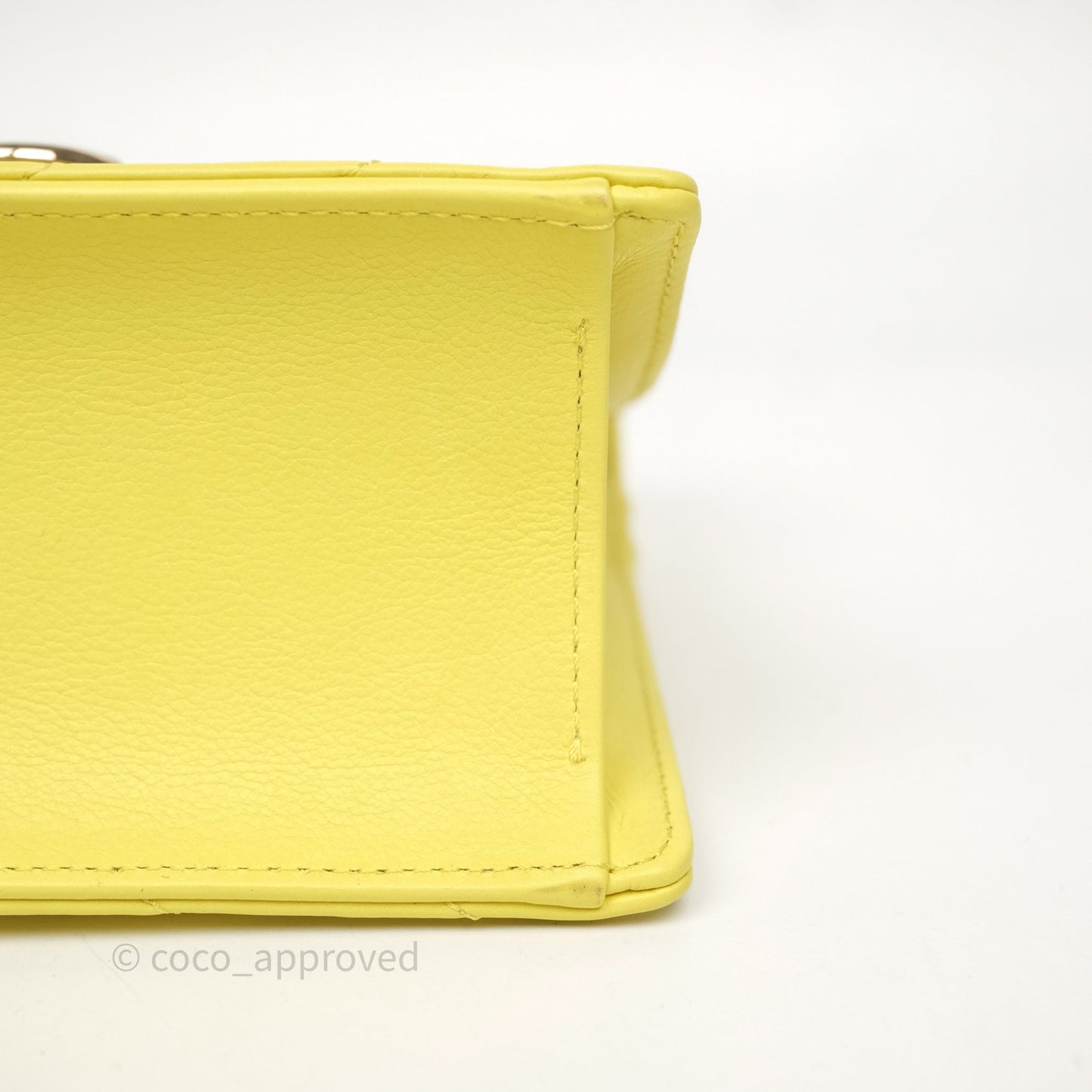 Chanel Chevron Square Envelope Flap Bag Yellow Calfskin Gold Hardware 19C