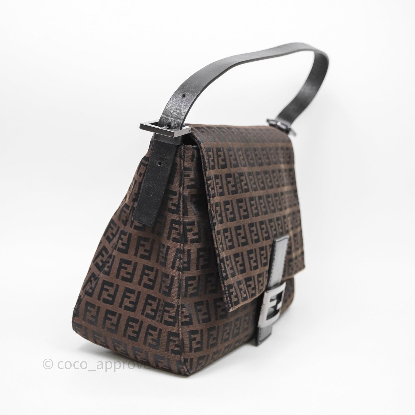 Fendi Vintage Mamma Baguette Bag Zucchino Dark Brown/ Black