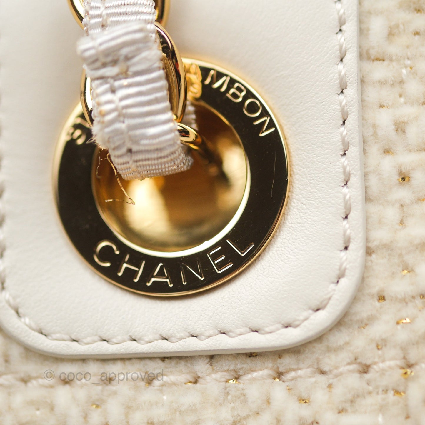 Chanel Medium Deauville Tote Ivory Lurex Boucle 19A
